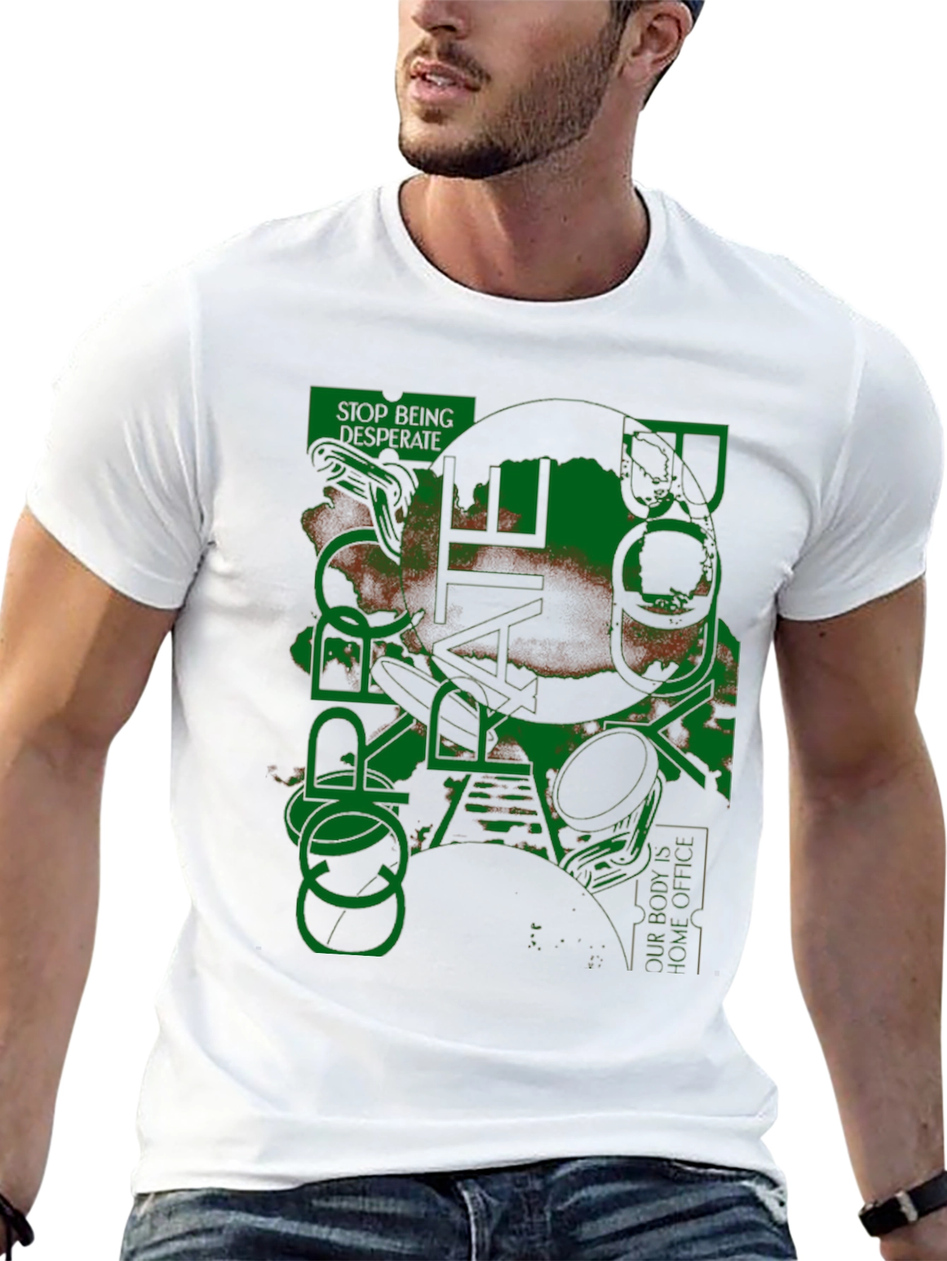 Abstract Graphic Tee - Stop Being Desperate T-Shirt