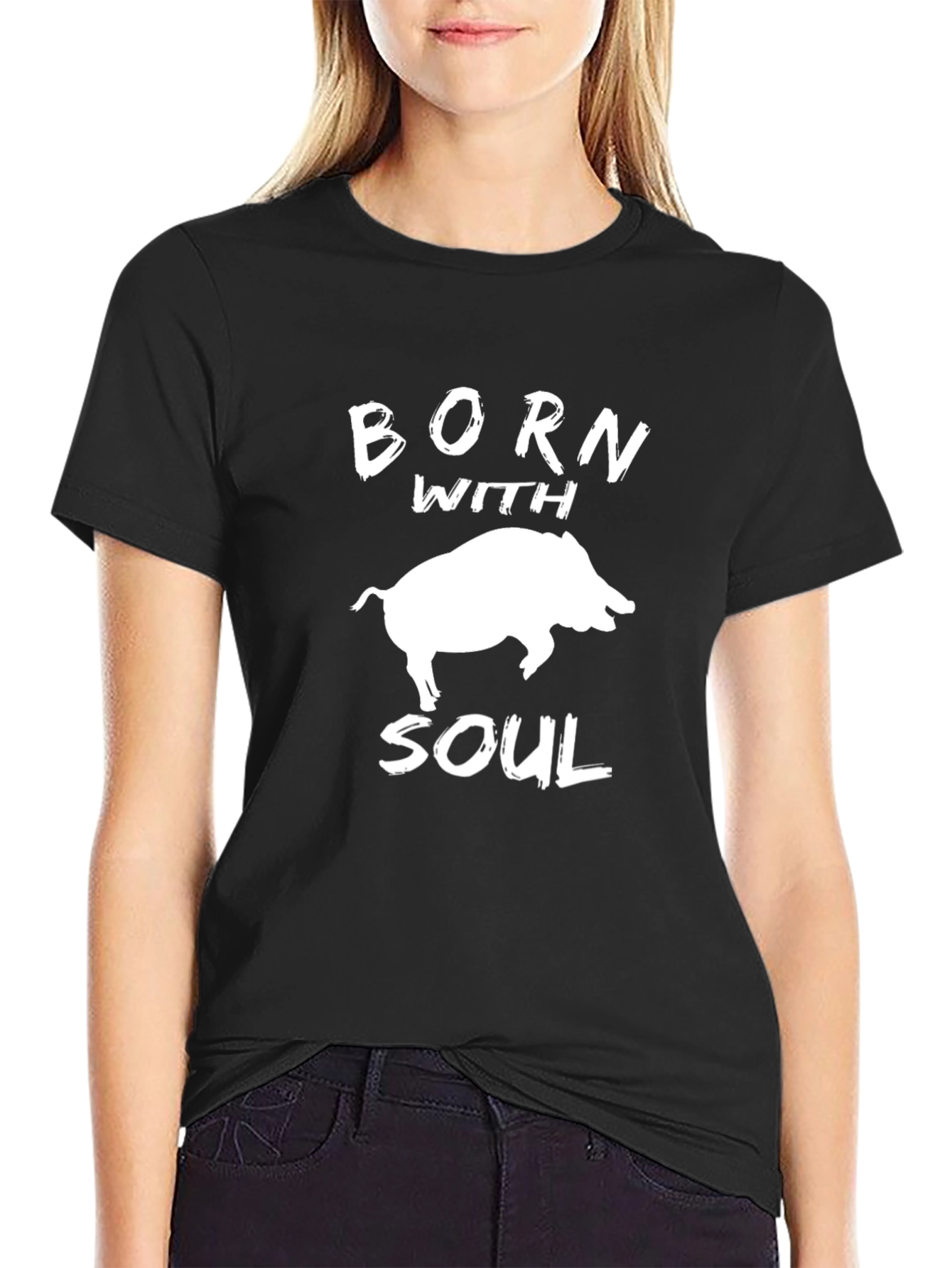 Born With Soul Pig Graphic Tee