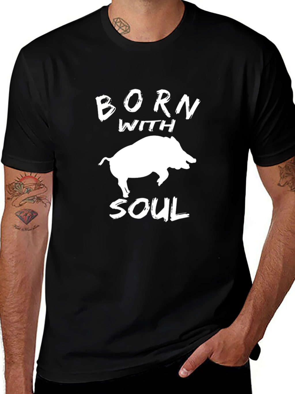 Born With Soul Pig Graphic Tee
