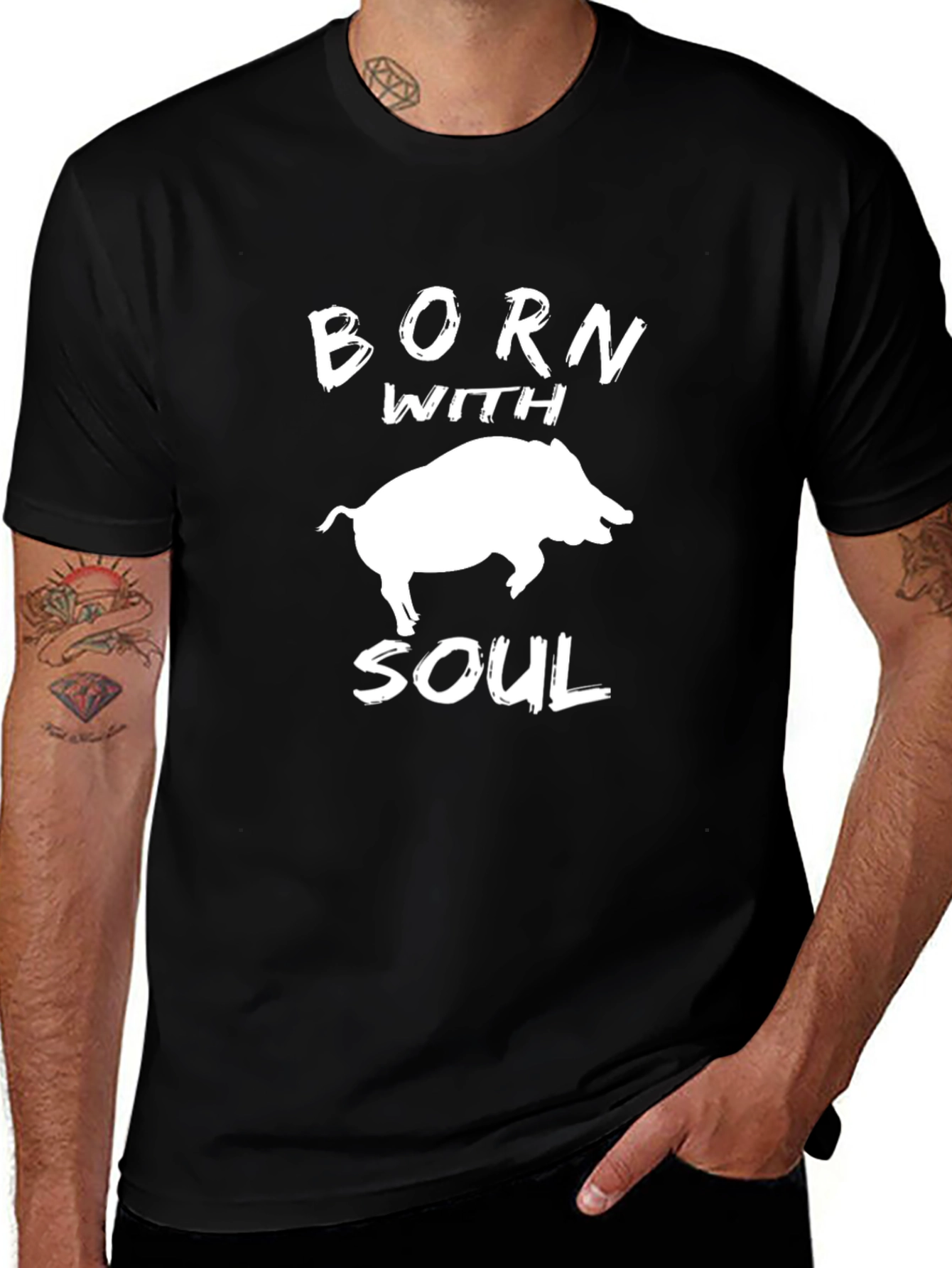Born With Soul Pig Graphic Tee