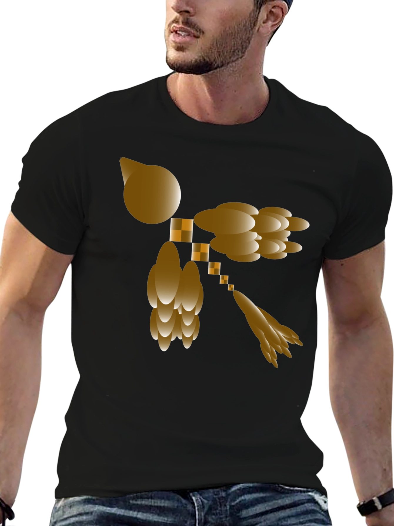 Abstract Design Black T-Shirt
