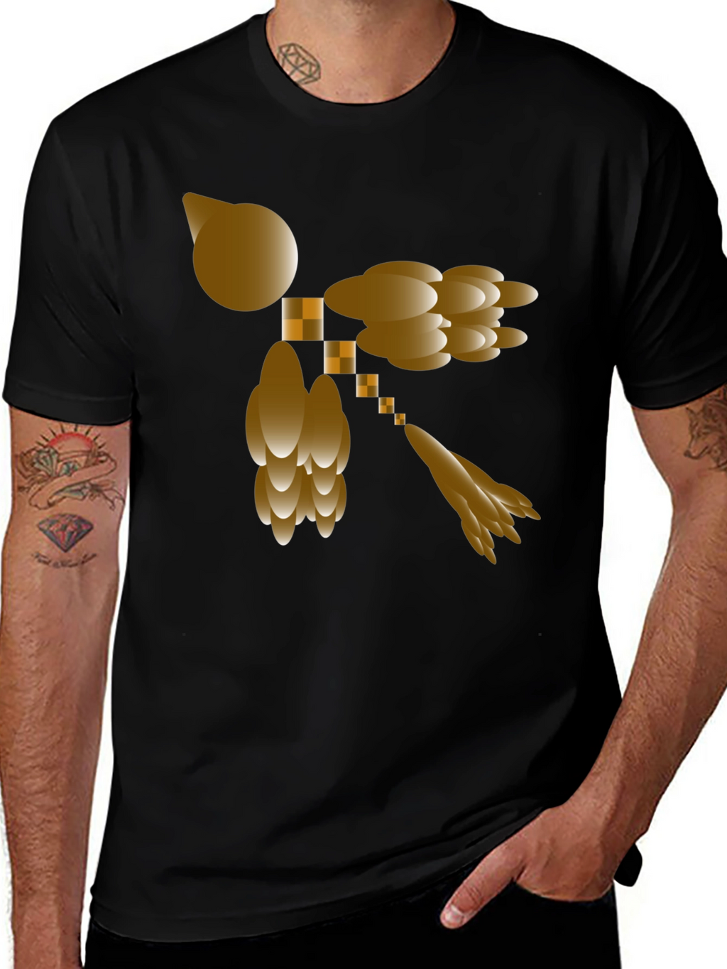 Abstract Design Black T-Shirt