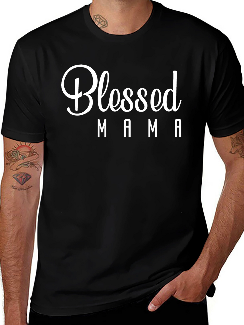Blessed Mama Graphic T-Shirt - Black