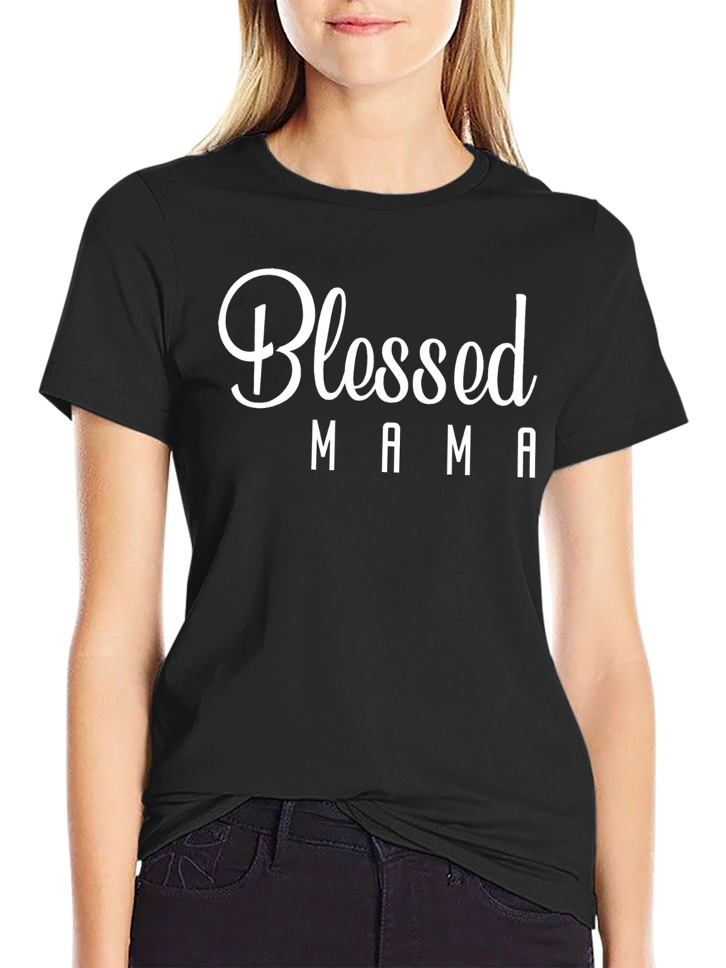 Blessed Mama Graphic T-Shirt - Black