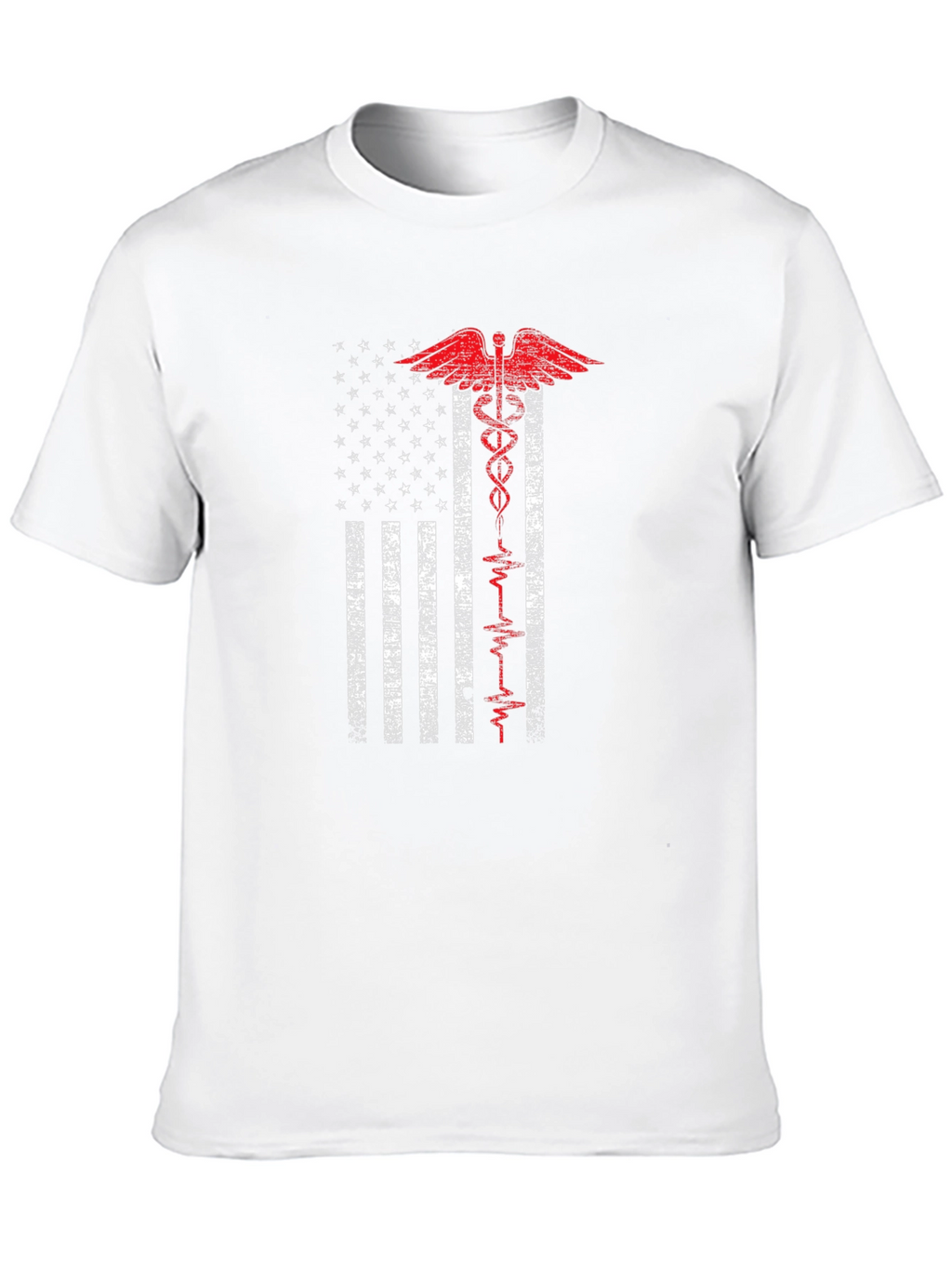 American Flag Caduceus Graphic T-Shirt