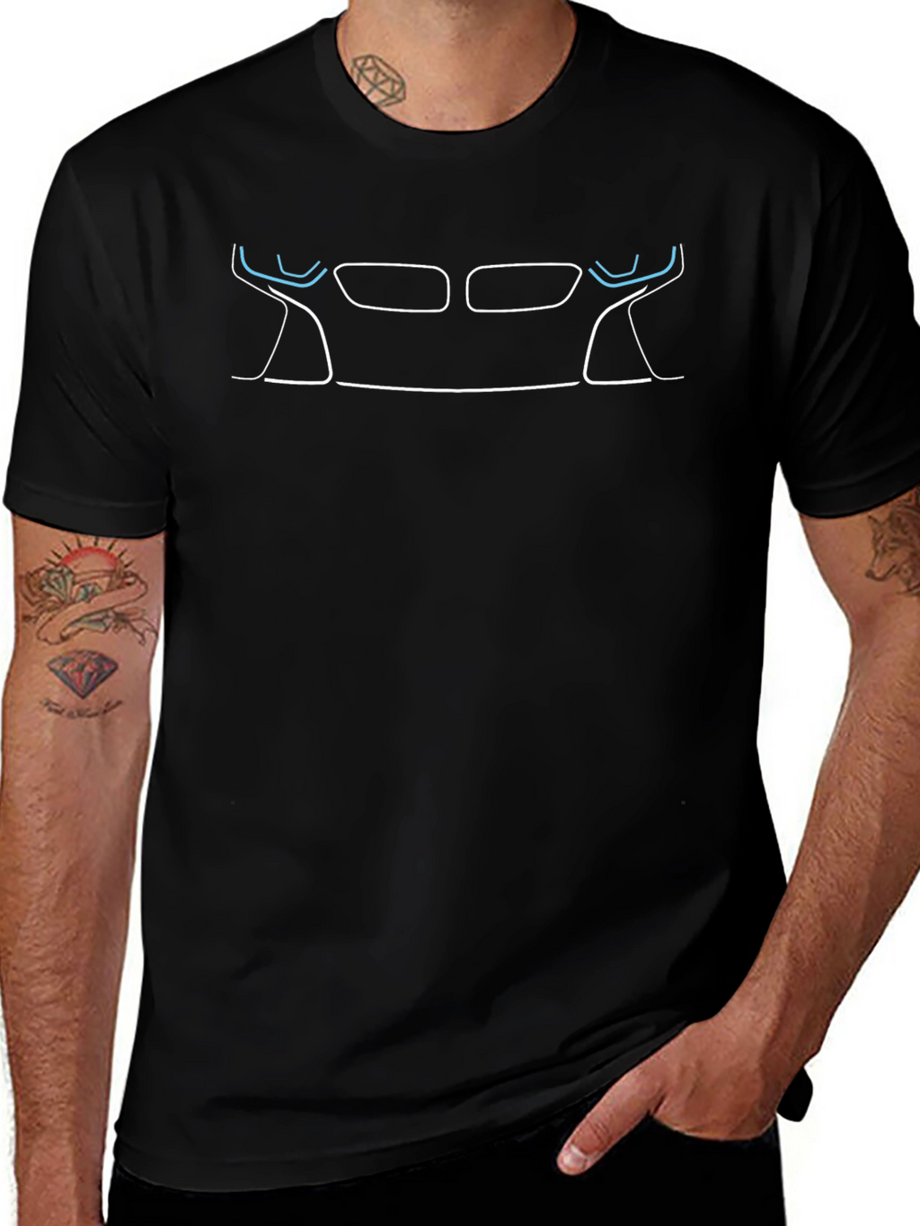 BMW i8 Front Silhouette Black T-Shirt