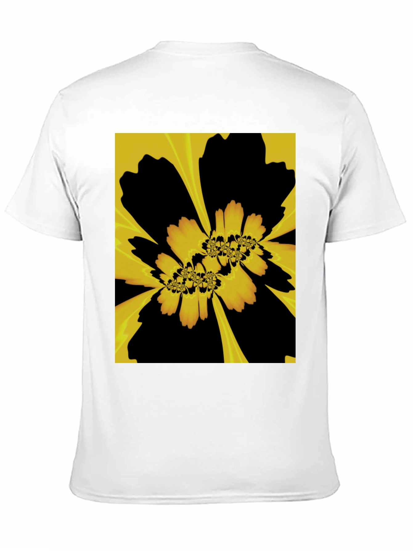 Abstract Floral Graphic Black T-Shirt