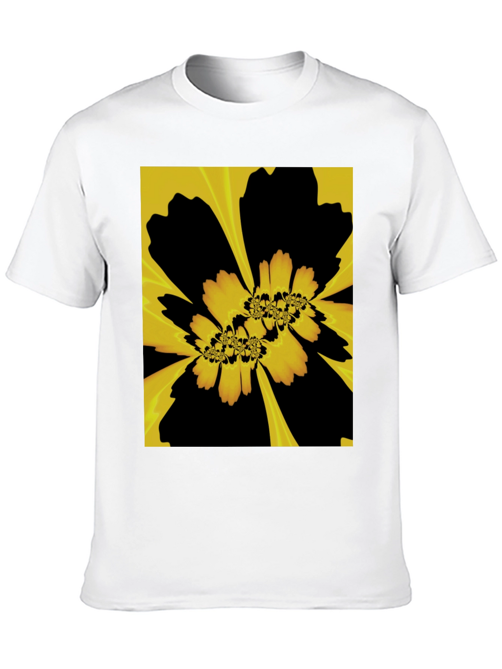 Abstract Floral Graphic Black T-Shirt