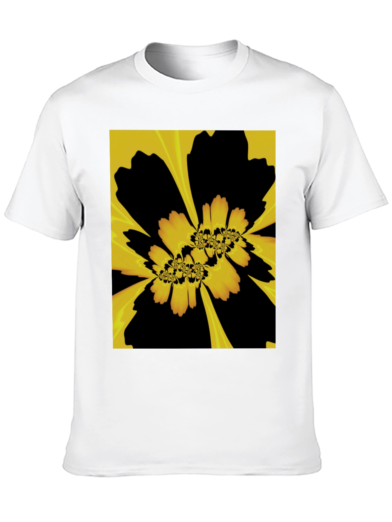 Abstract Floral Graphic Black T-Shirt