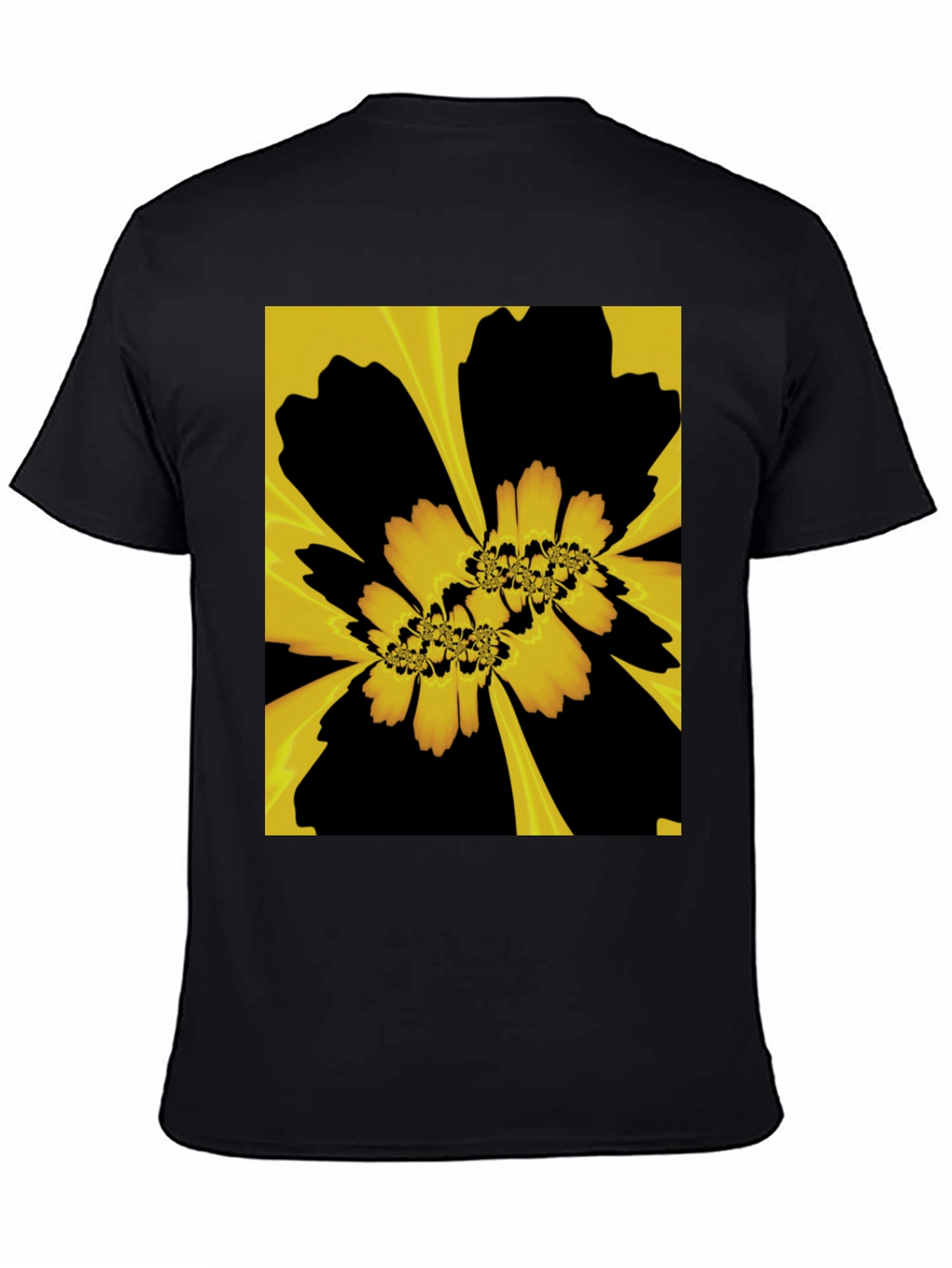 Abstract Floral Graphic Black T-Shirt