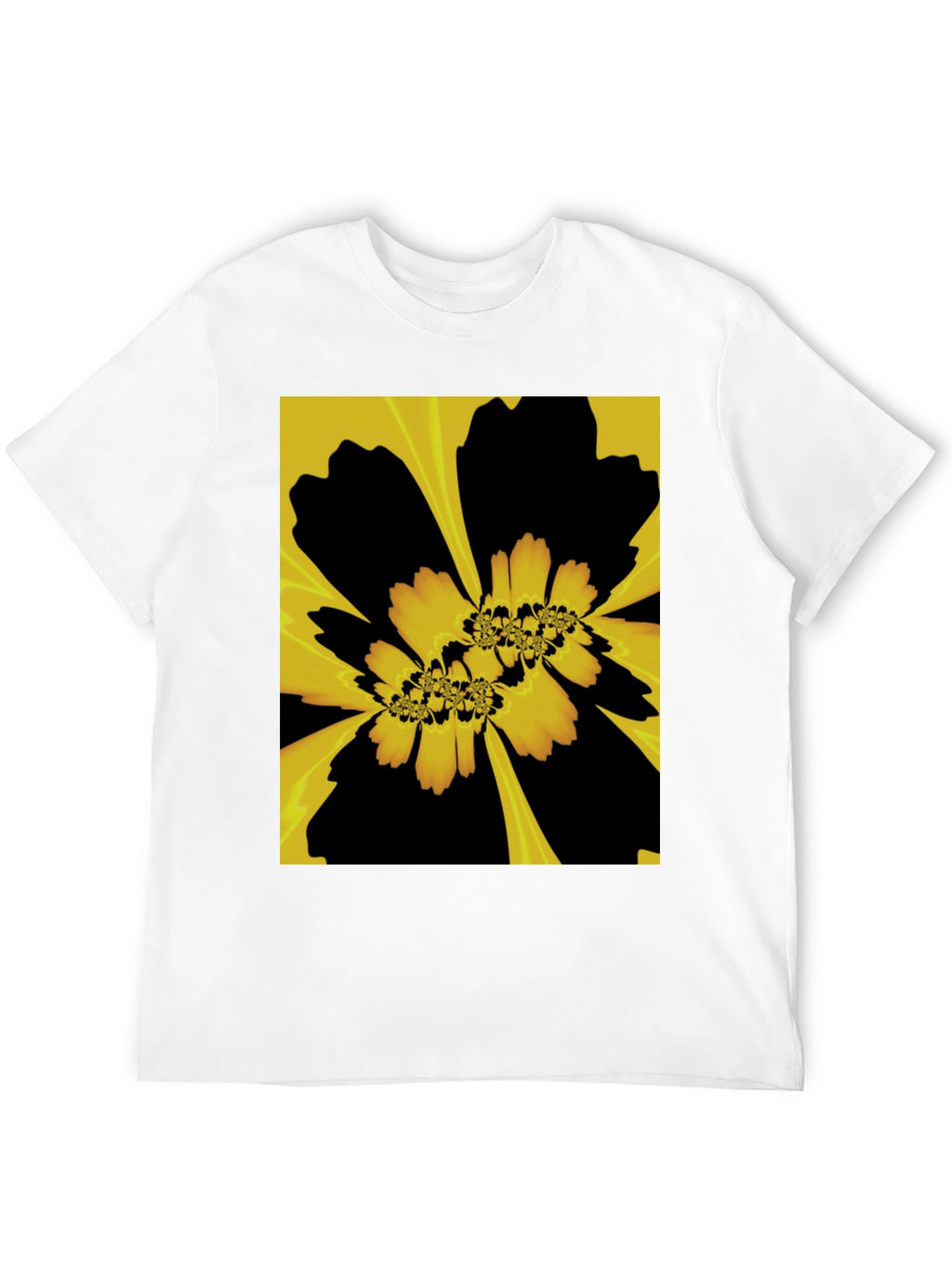 Abstract Floral Graphic Black T-Shirt