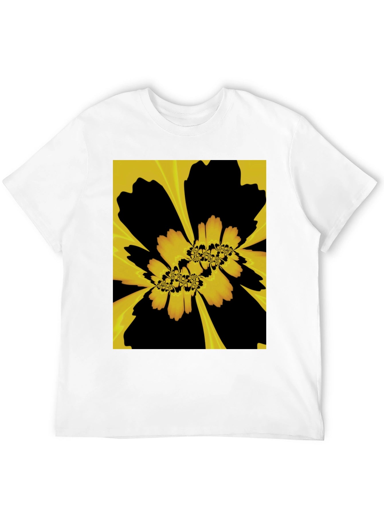 Abstract Floral Graphic Black T-Shirt