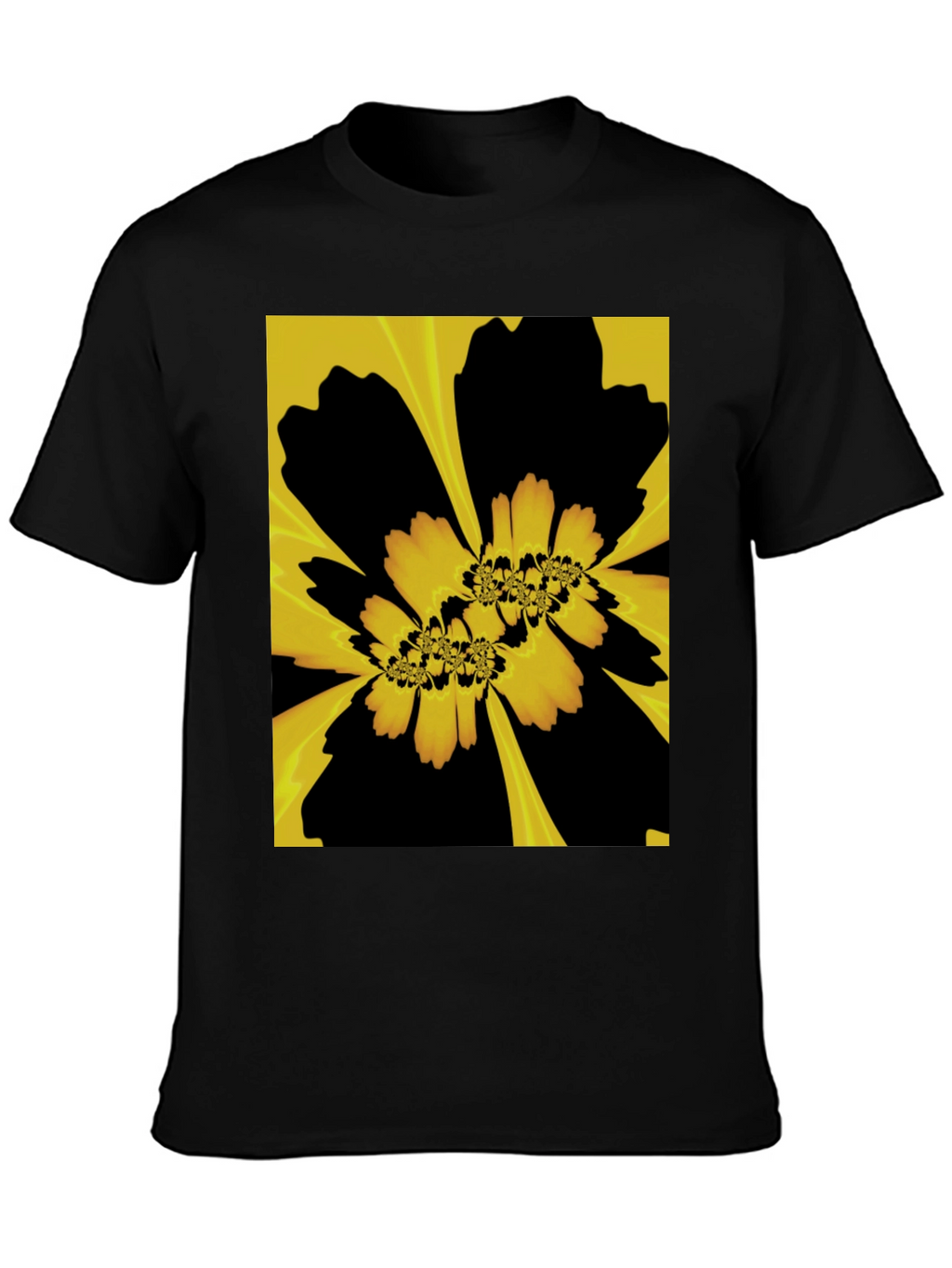 Abstract Floral Graphic Black T-Shirt