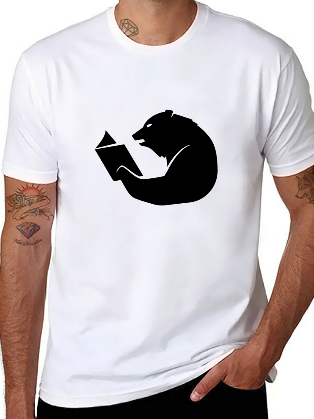 Bear Reading Book T-Shirt