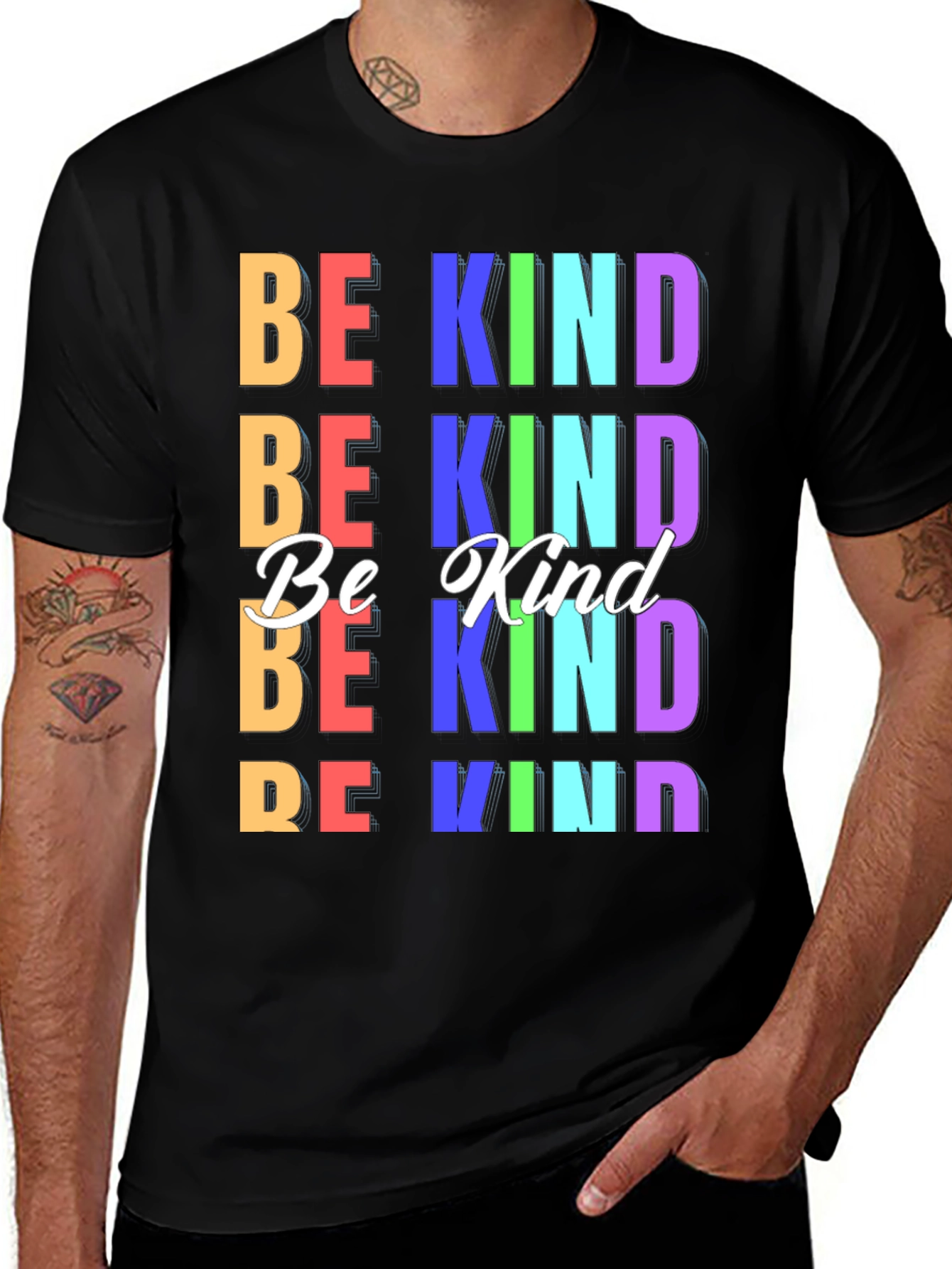 Be Kind Graphic Tee - Colorful Kindness T-Shirt