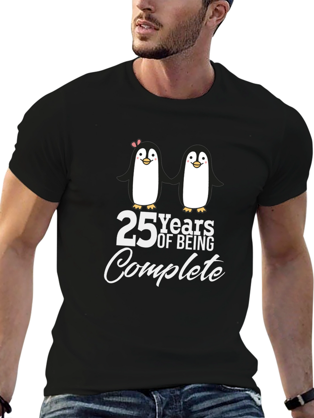 25 Years Complete Penguin Couple Anniversary T-Shirt
