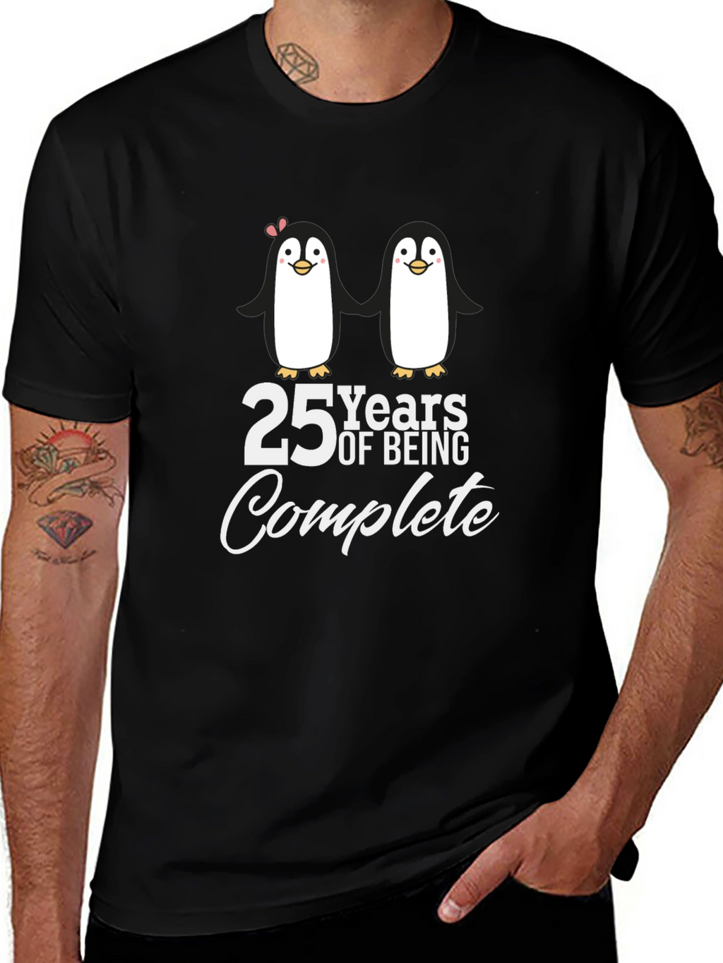 25 Years Complete Penguin Couple Anniversary T-Shirt