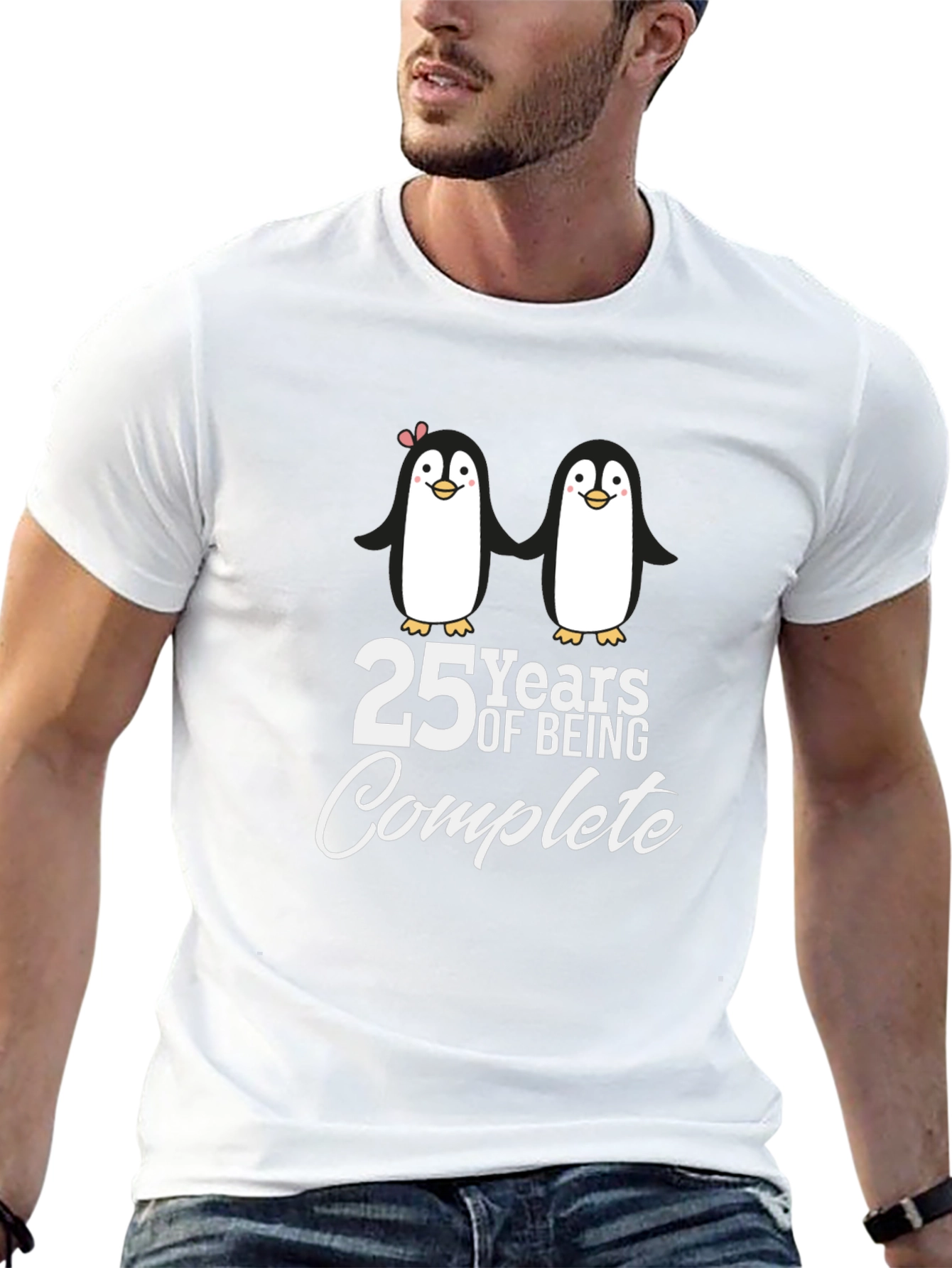 25 Years Complete Penguin Couple Anniversary T-Shirt