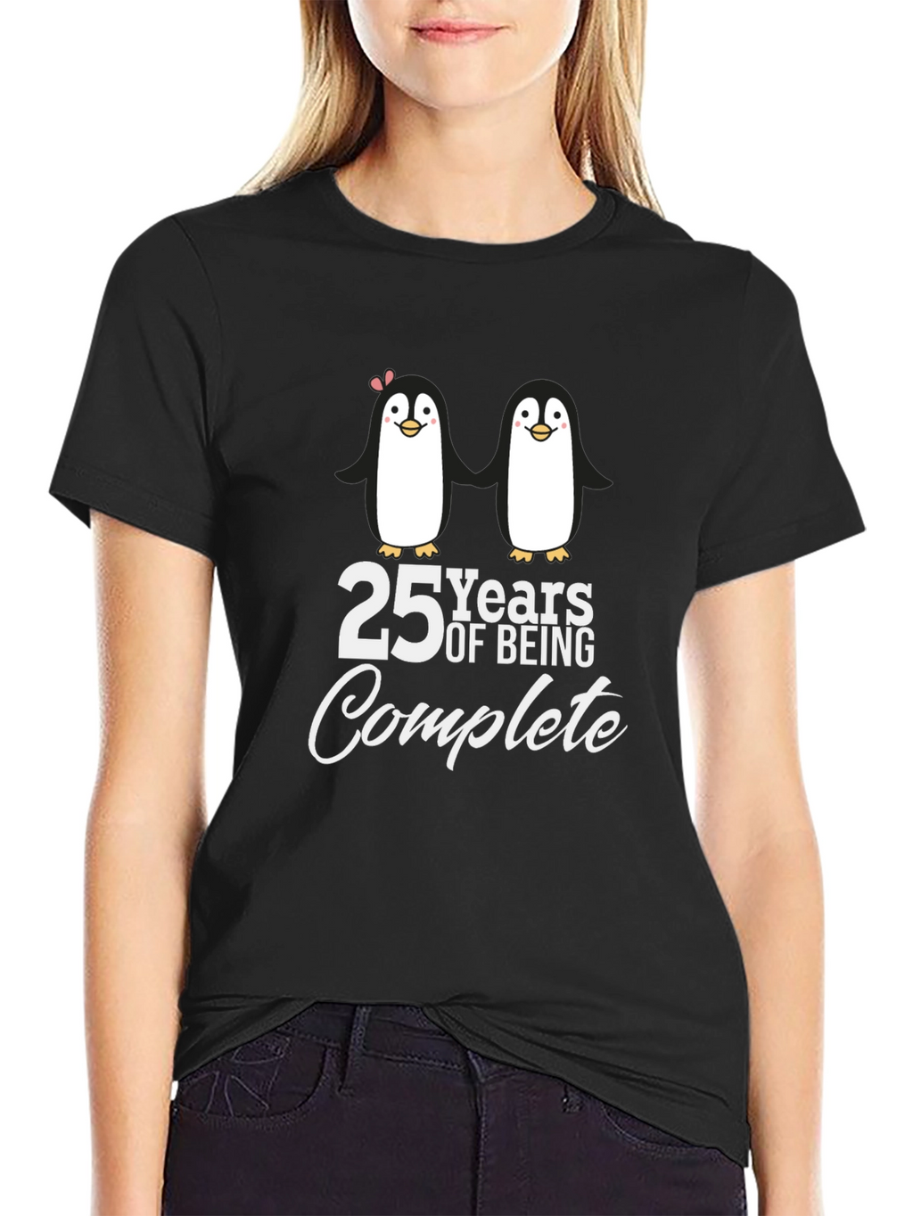 25 Years Complete Penguin Couple Anniversary T-Shirt