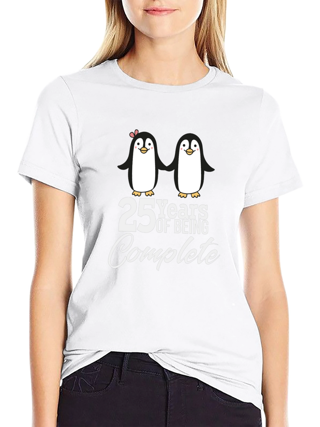 25 Years Complete Penguin Couple Anniversary T-Shirt