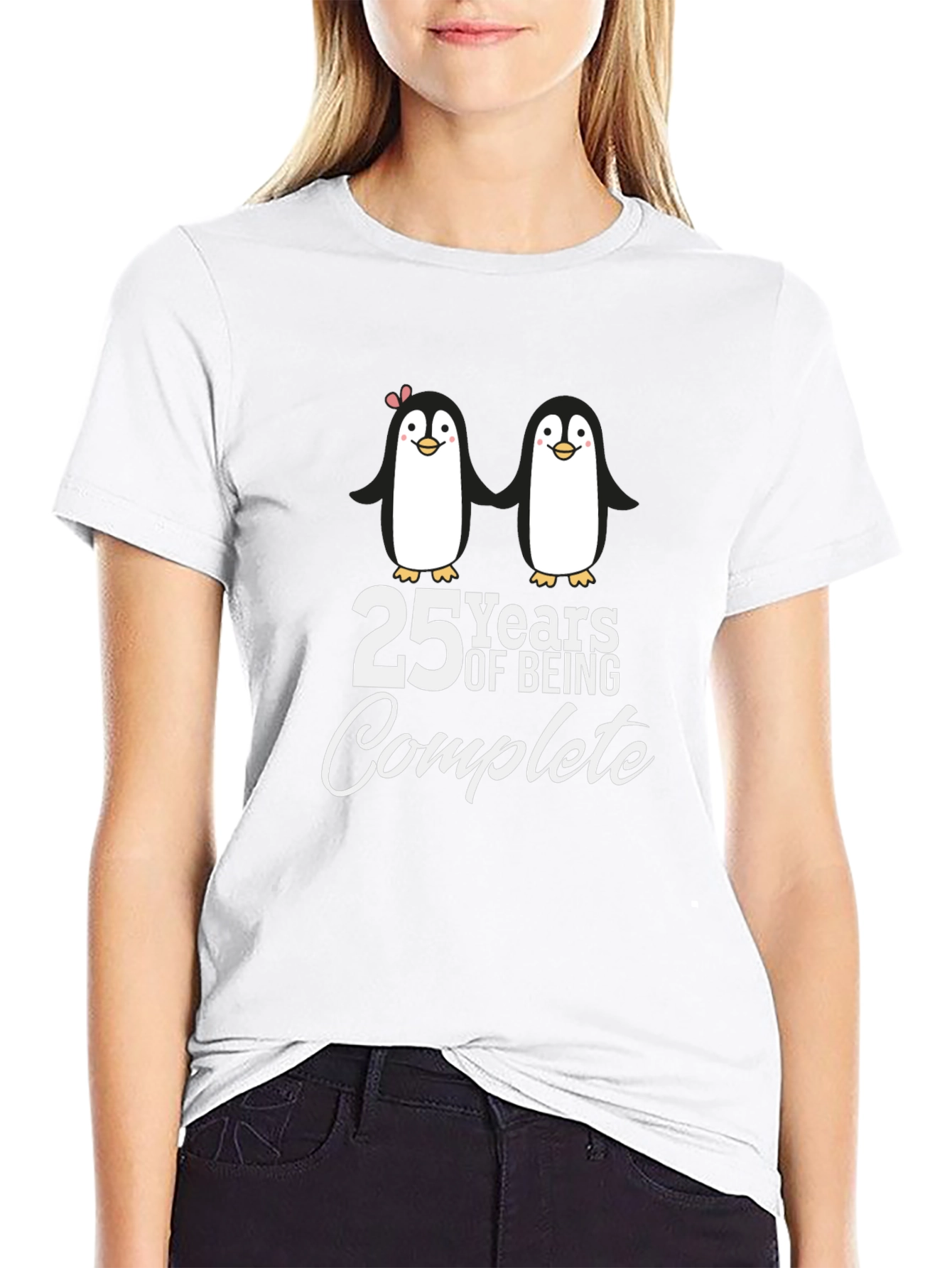 25 Years Complete Penguin Couple Anniversary T-Shirt