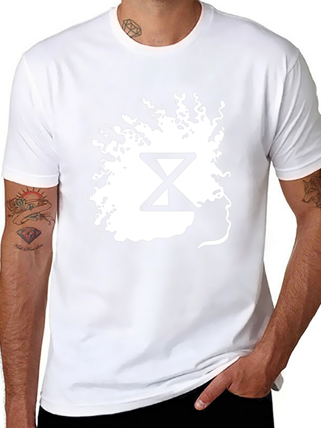 Abstract Hourglass Graphic Tee - Black