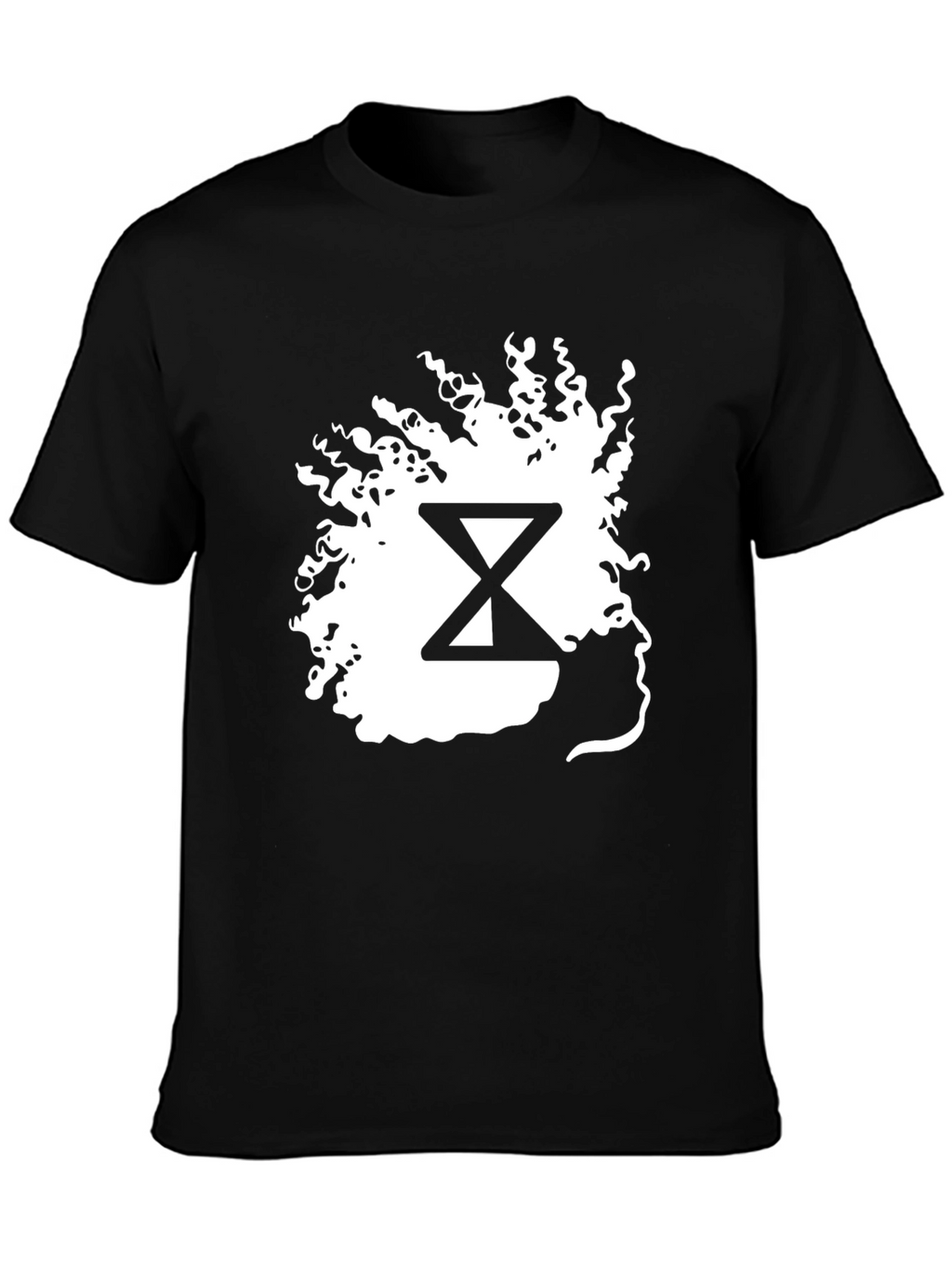 Abstract Hourglass Graphic Tee - Black