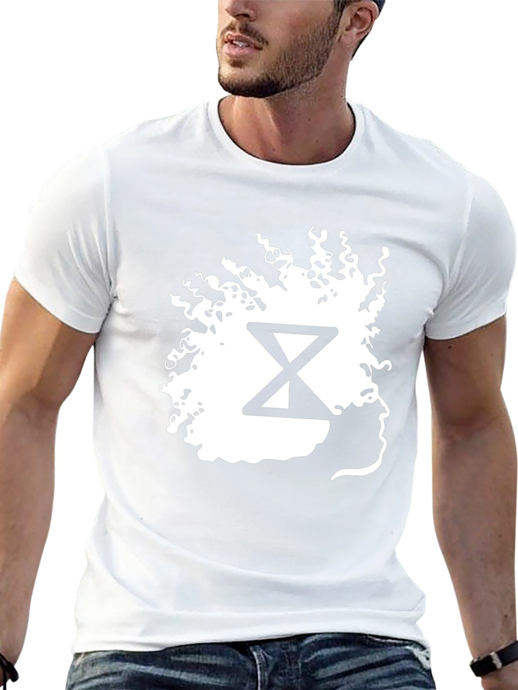 Abstract Hourglass Graphic Tee - Black