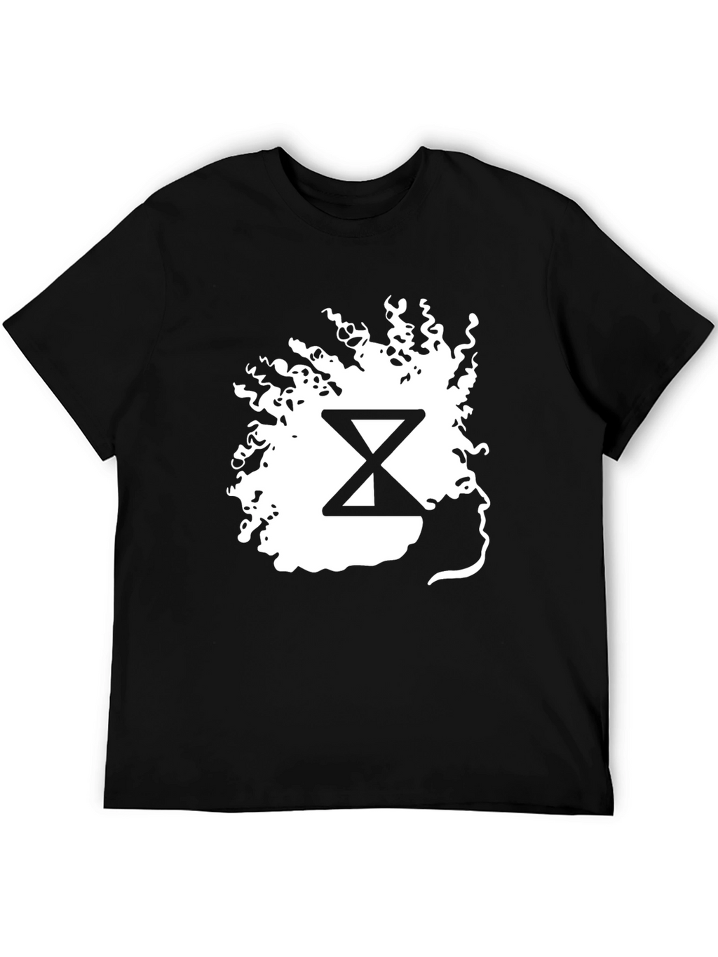 Abstract Hourglass Graphic Tee - Black