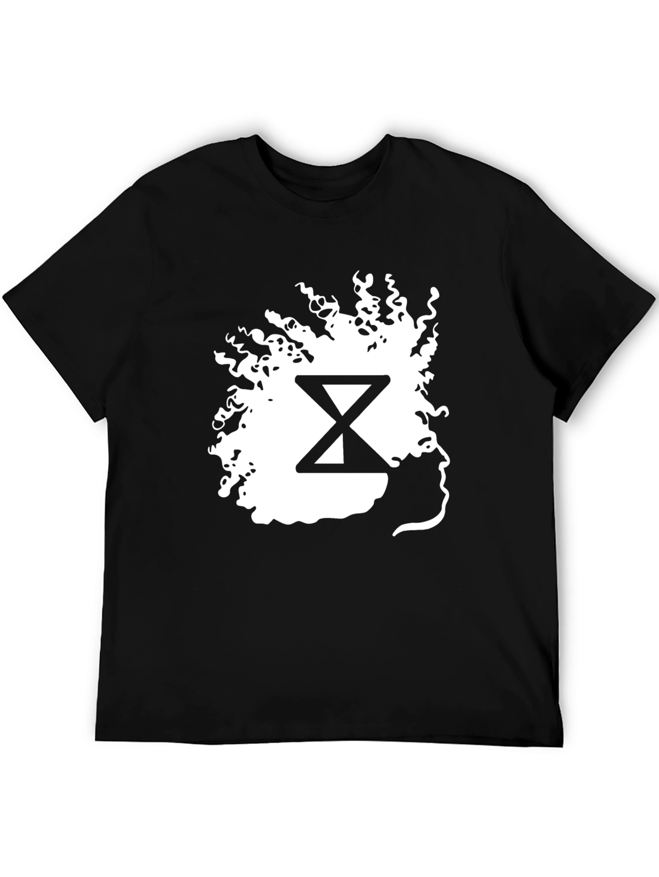 Abstract Hourglass Graphic Tee - Black