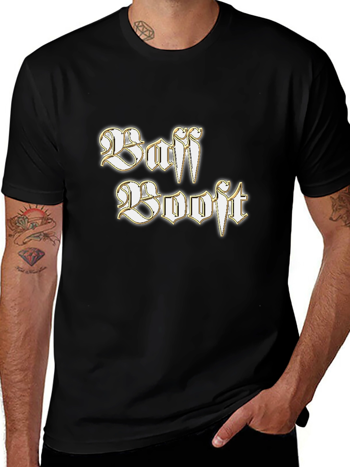 Baff Booft Graphic Tee - Stylish Black T-Shirt