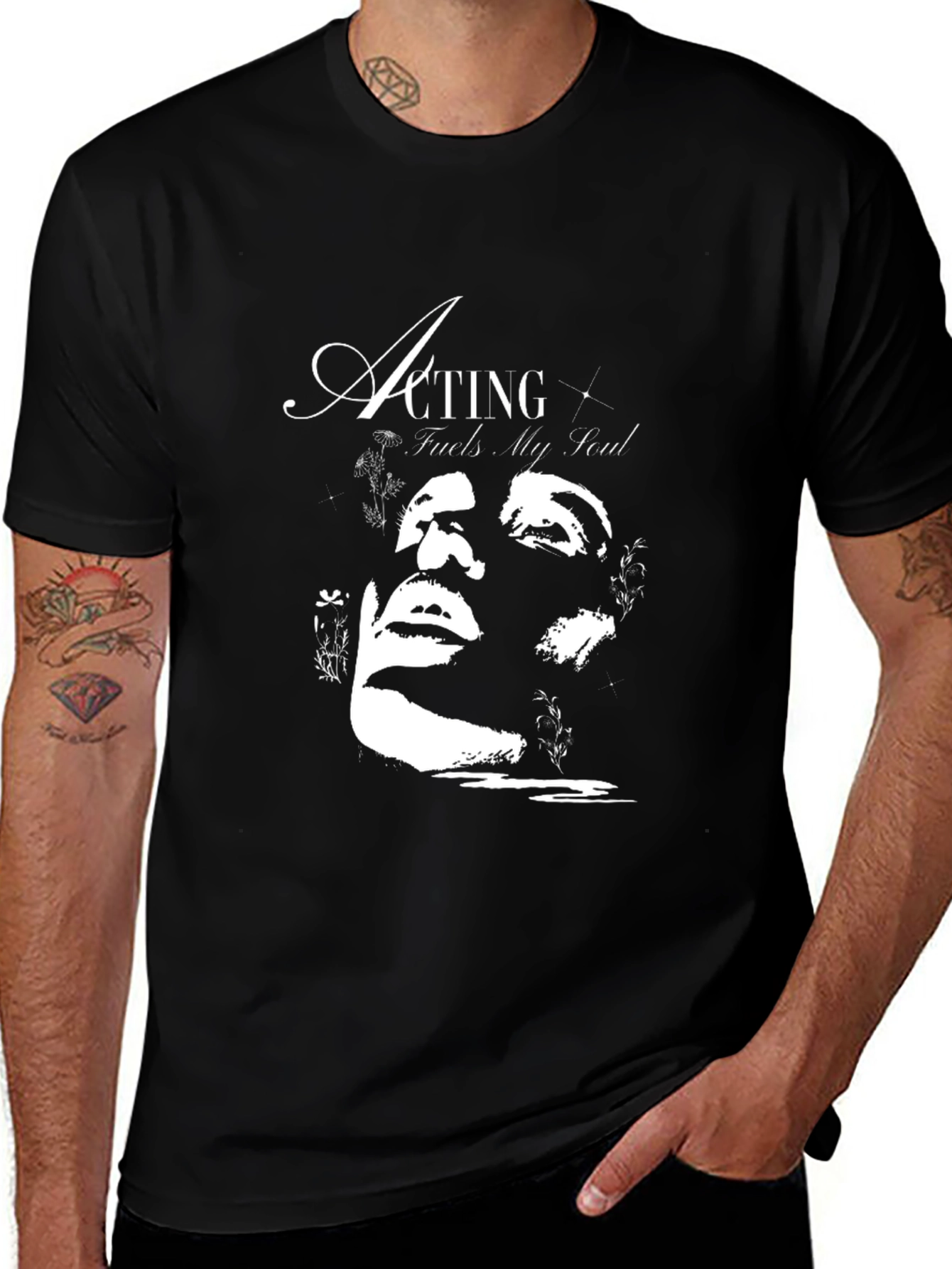 Acting Fuels My Soul Graphic Black T-Shirt