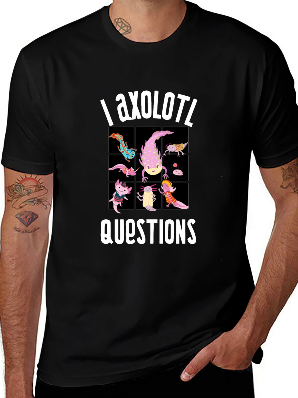 Axolotl Questions Funny Graphic T-Shirt