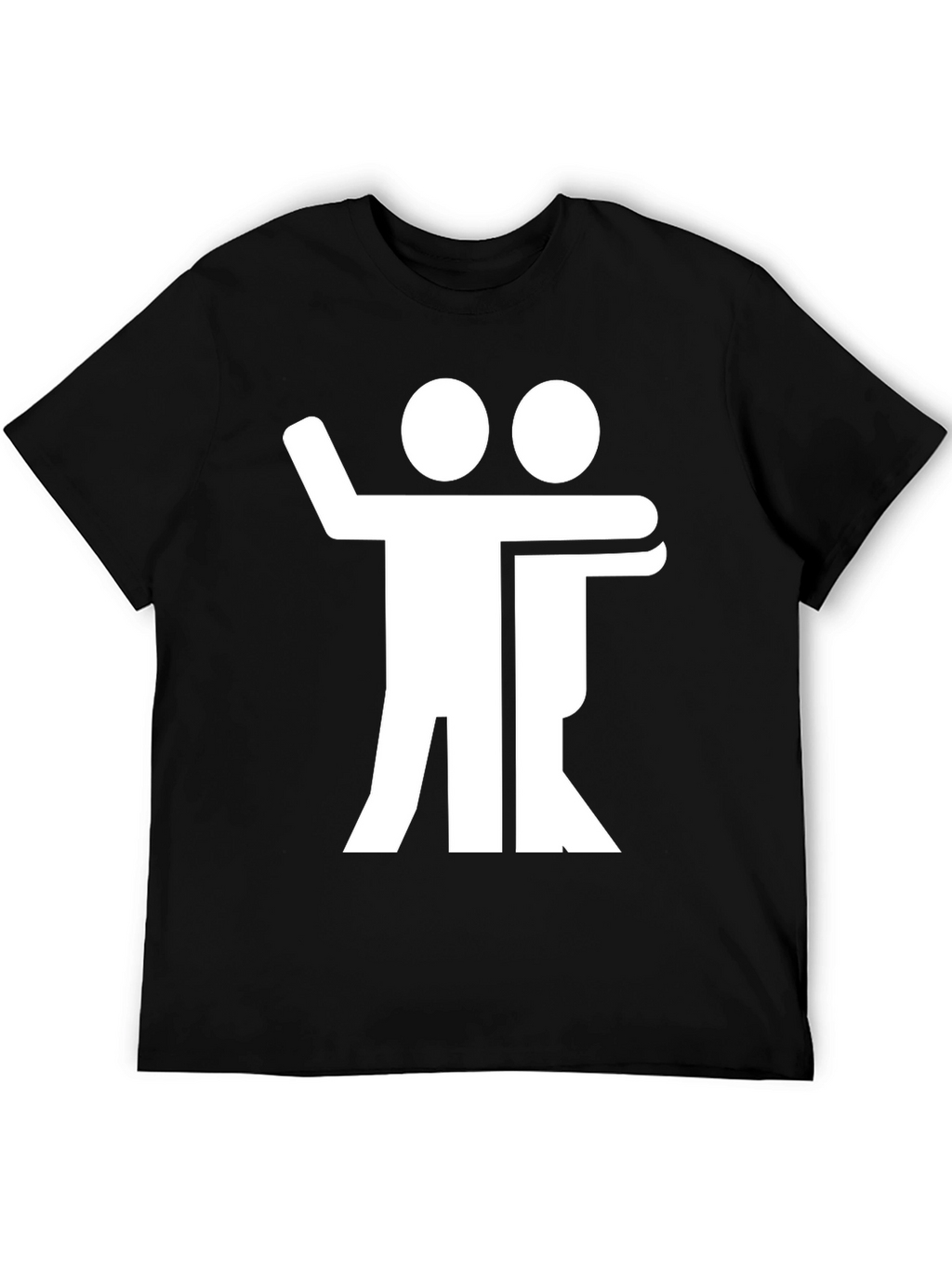 Black T-Shirt with Hugging Figures Graphic