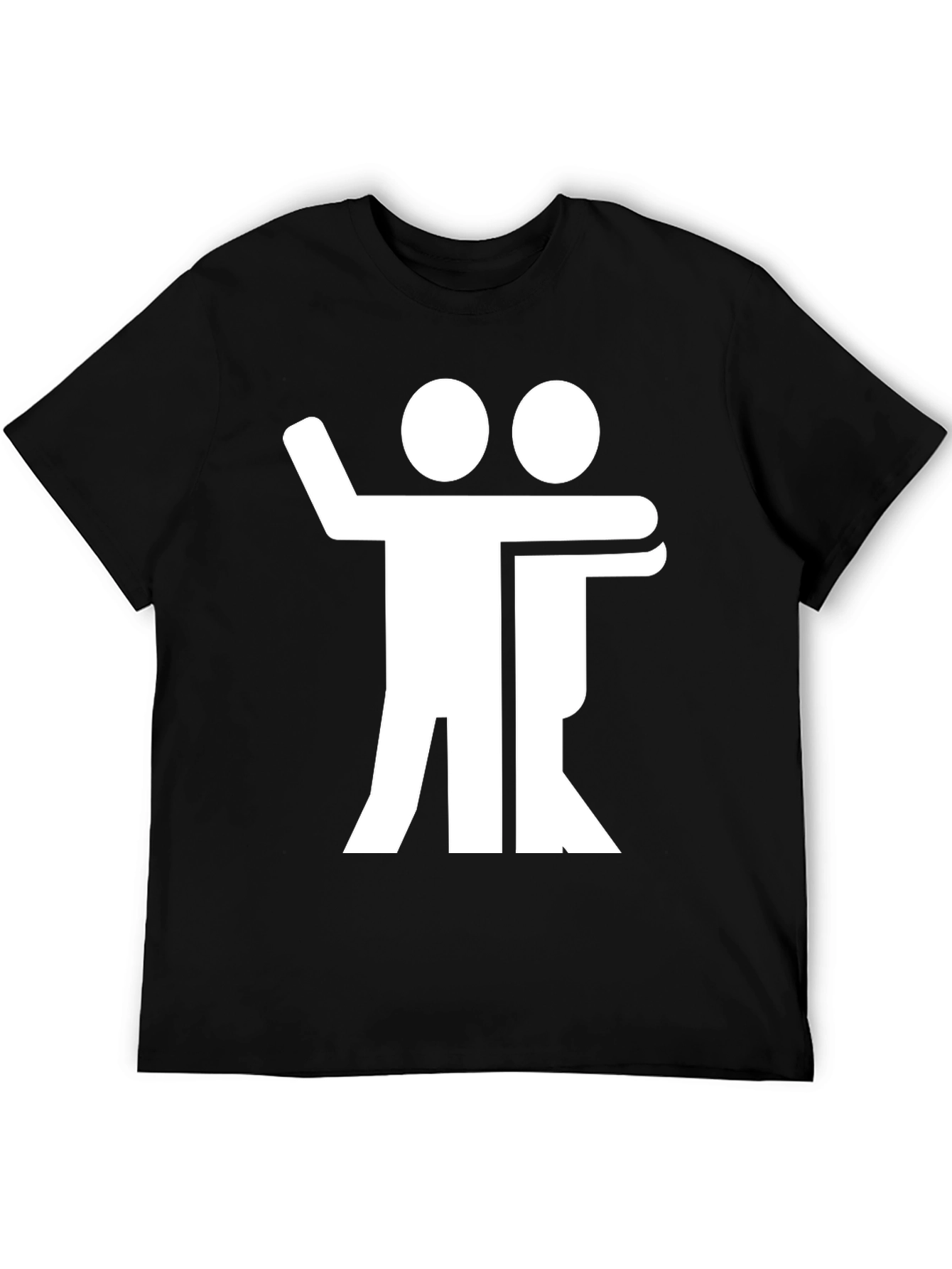 Black T-Shirt with Hugging Figures Graphic