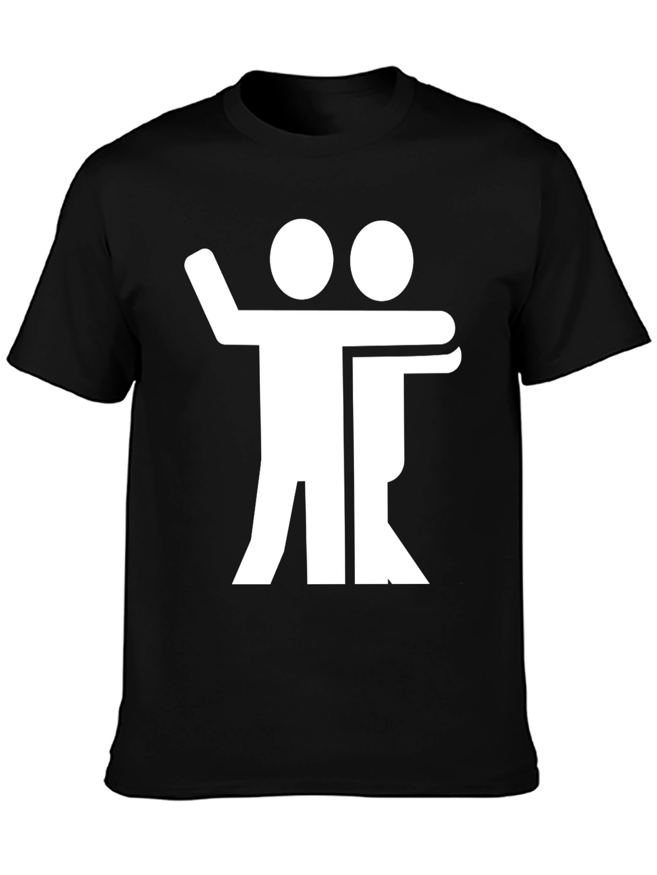 Black T-Shirt with Hugging Figures Graphic