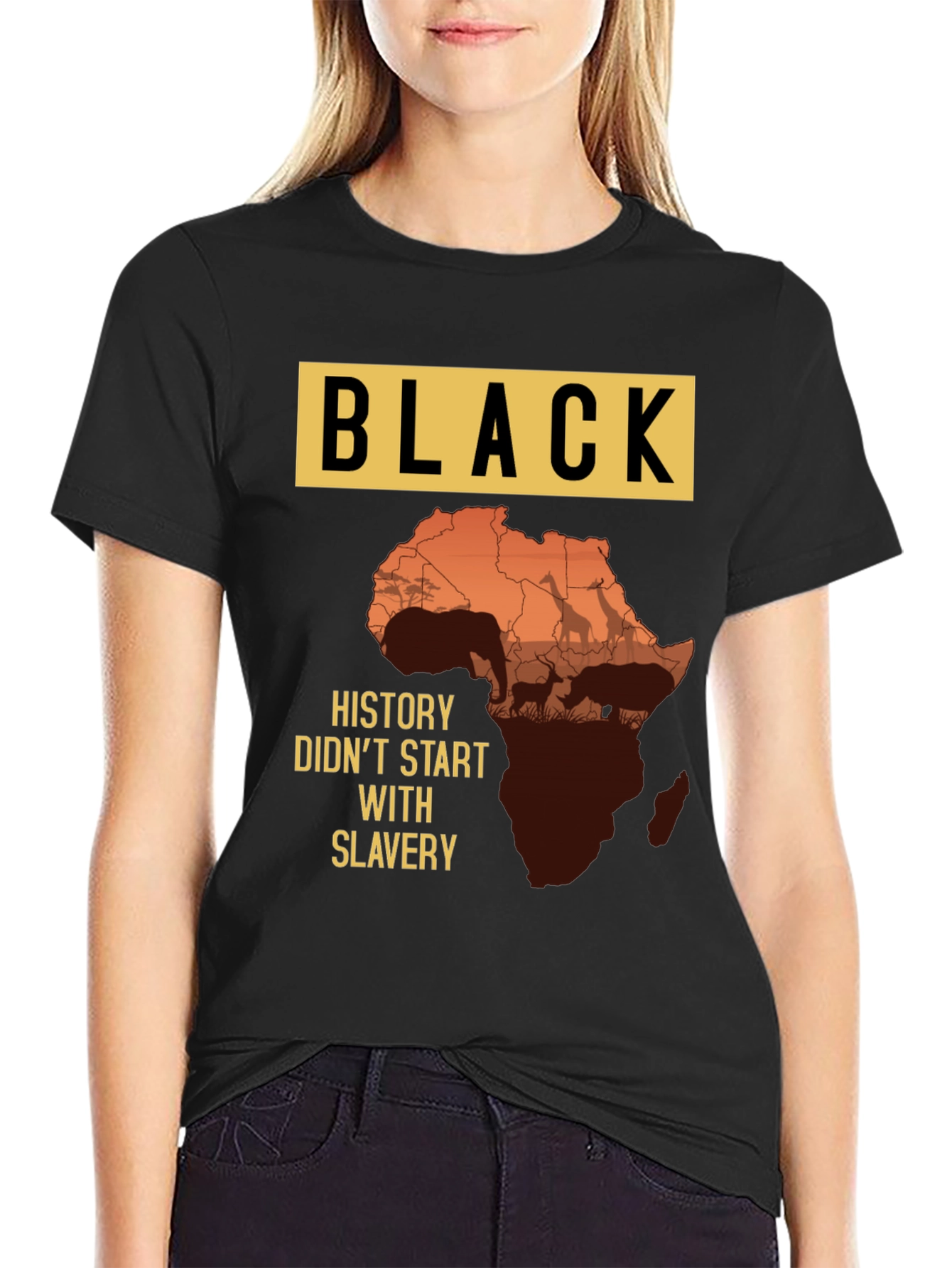 Black History T-Shirt - Africa Map Design