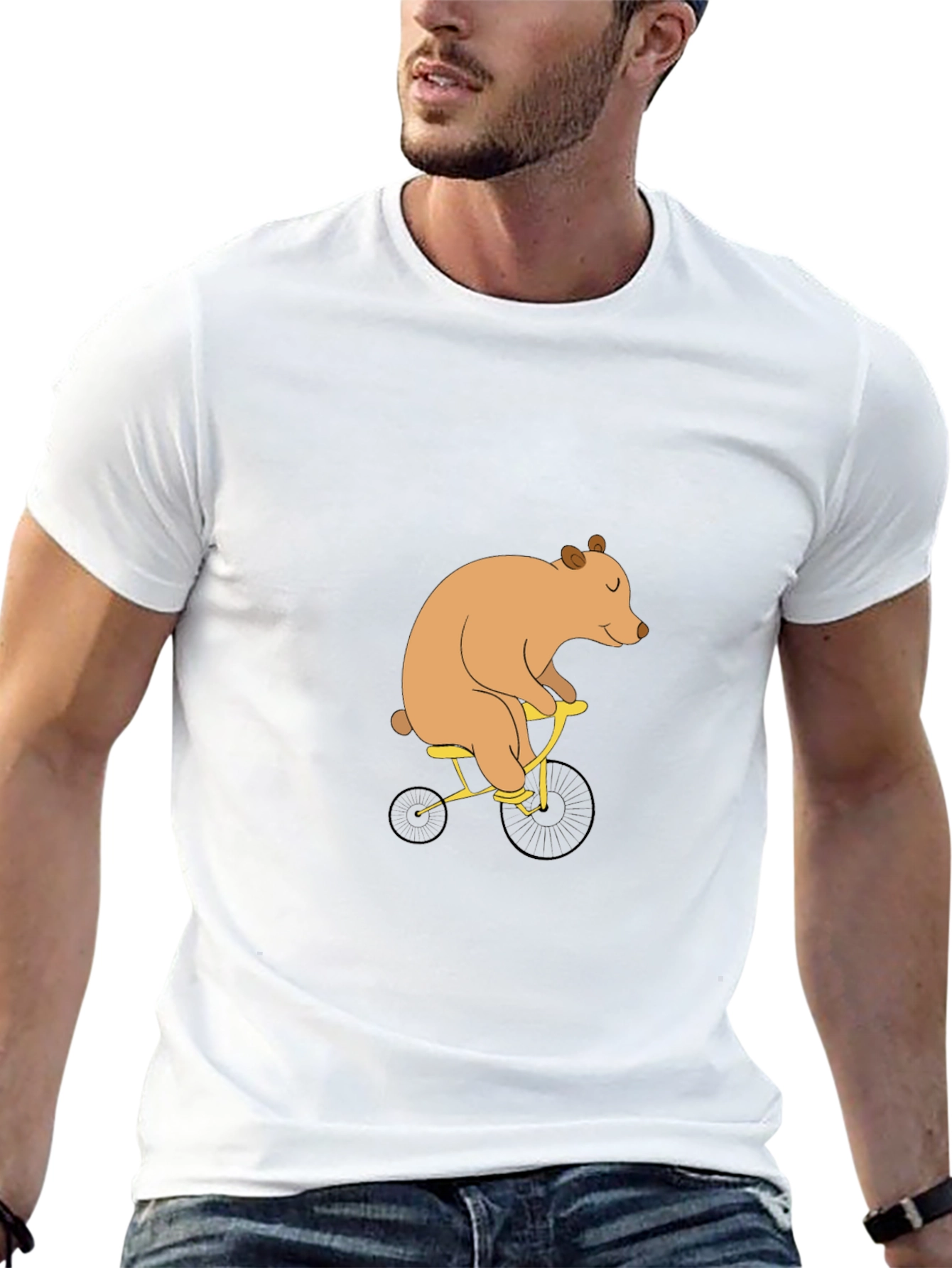 Bear on Bike Graphic Tee - Black T-Shirt