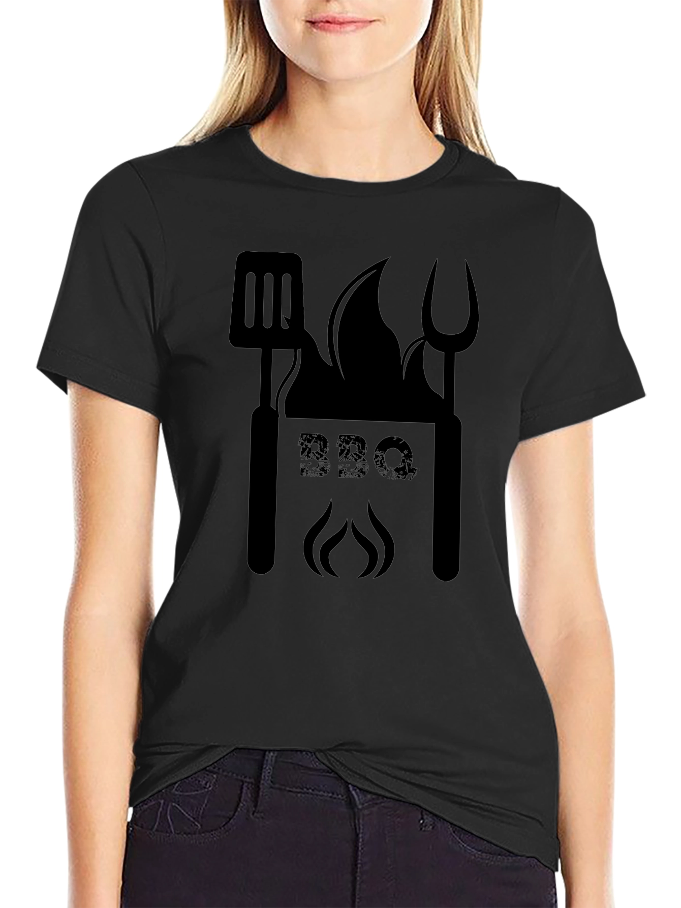 BBQ Grilling Master T-Shirt - Black Cotton