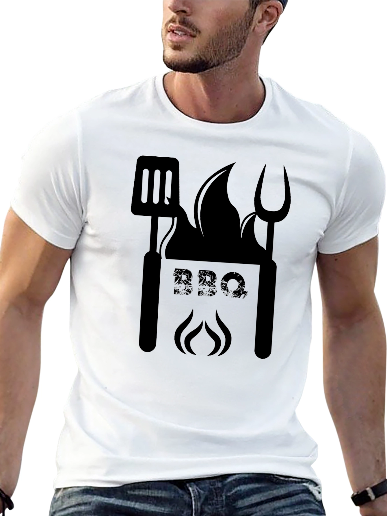 BBQ Grilling Master T-Shirt - Black Cotton