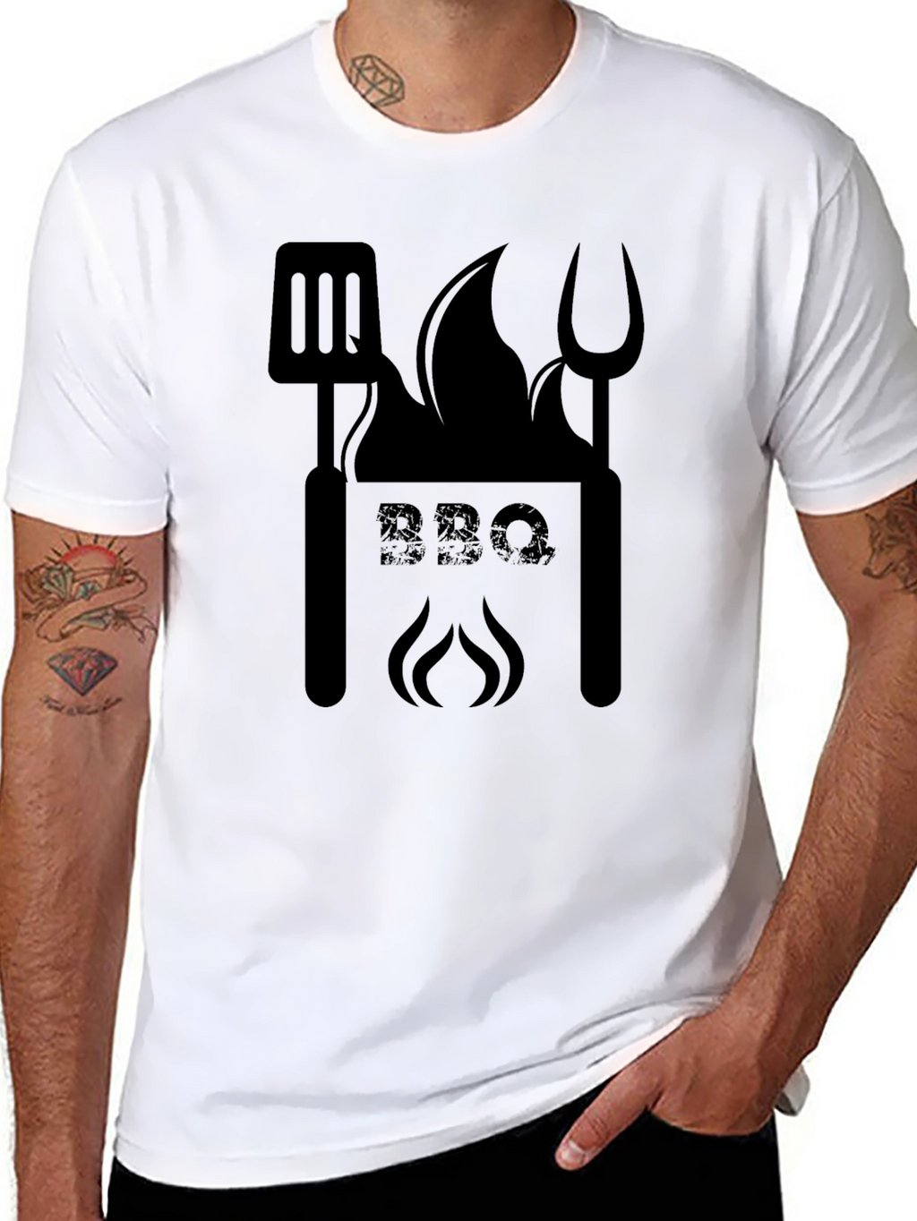 BBQ Grilling Master T-Shirt - Black Cotton