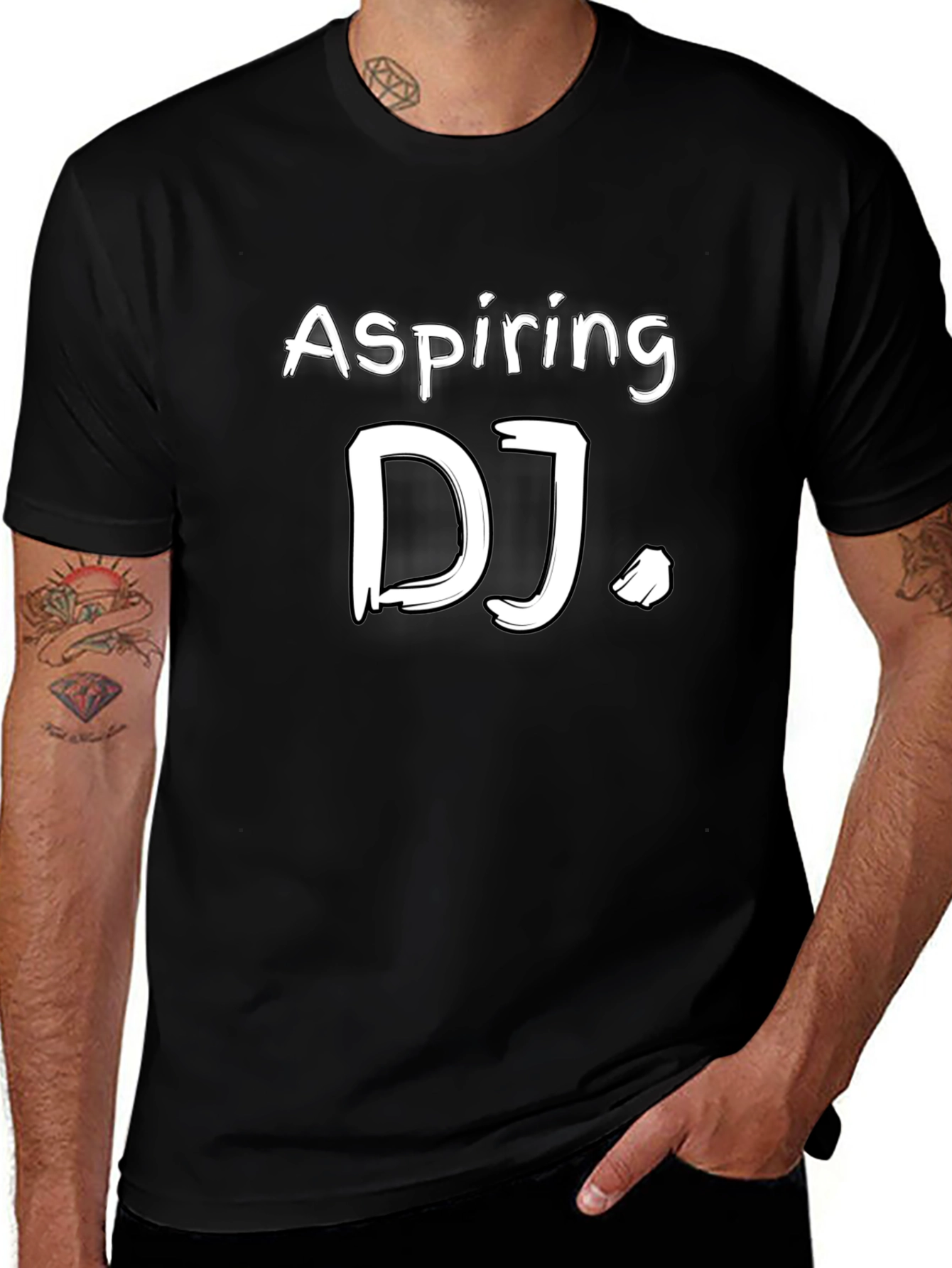 Aspiring DJ Graphic Tee - Black Cotton Blend