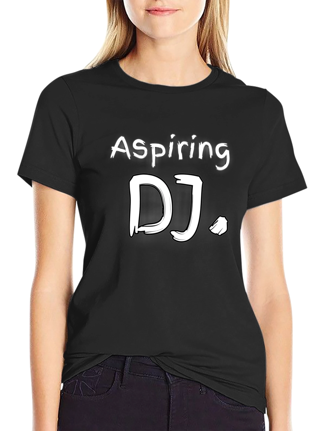 Aspiring DJ Graphic Tee - Black Cotton Blend