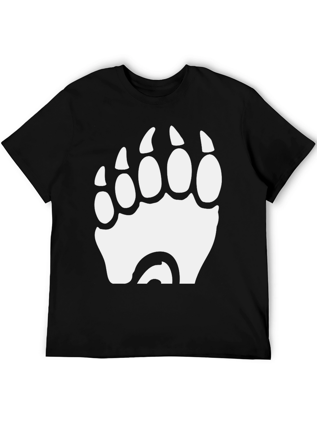 Bear Paw Print Graphic T-Shirt - Black