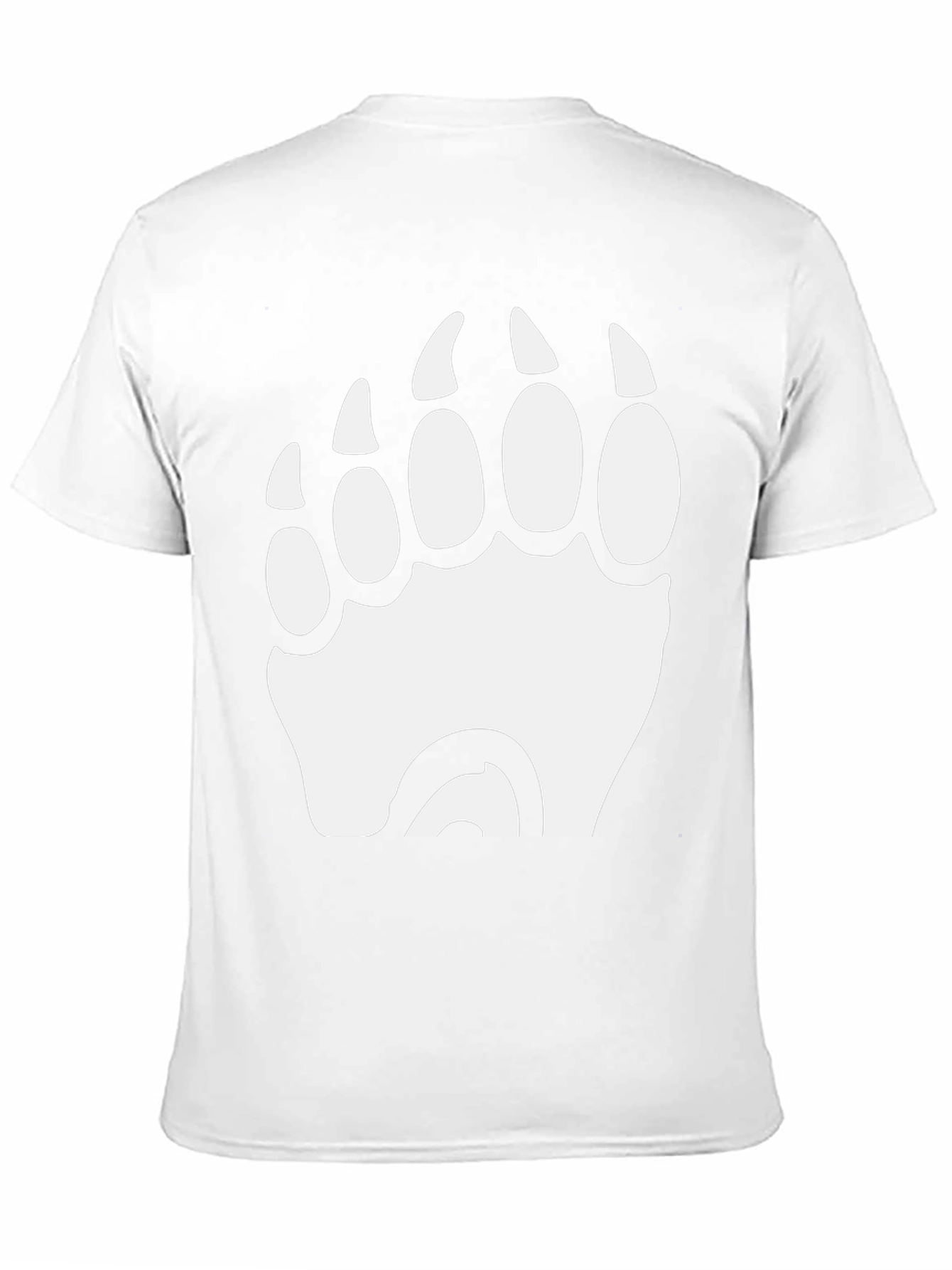 Bear Paw Print Graphic T-Shirt - Black