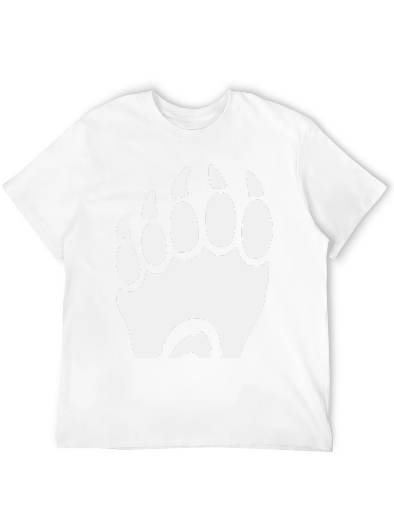 Bear Paw Print Graphic T-Shirt - Black