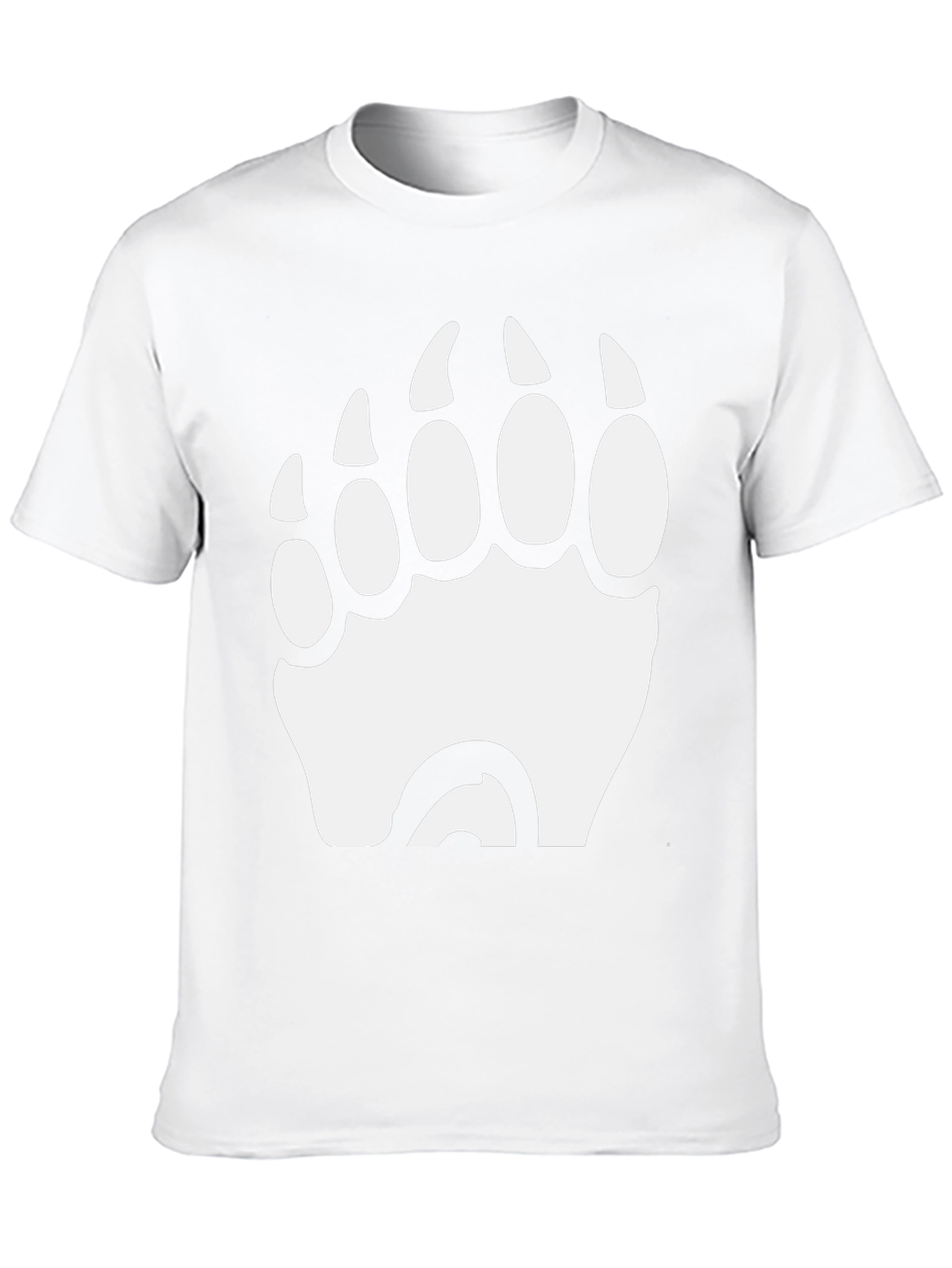Bear Paw Print Graphic T-Shirt - Black