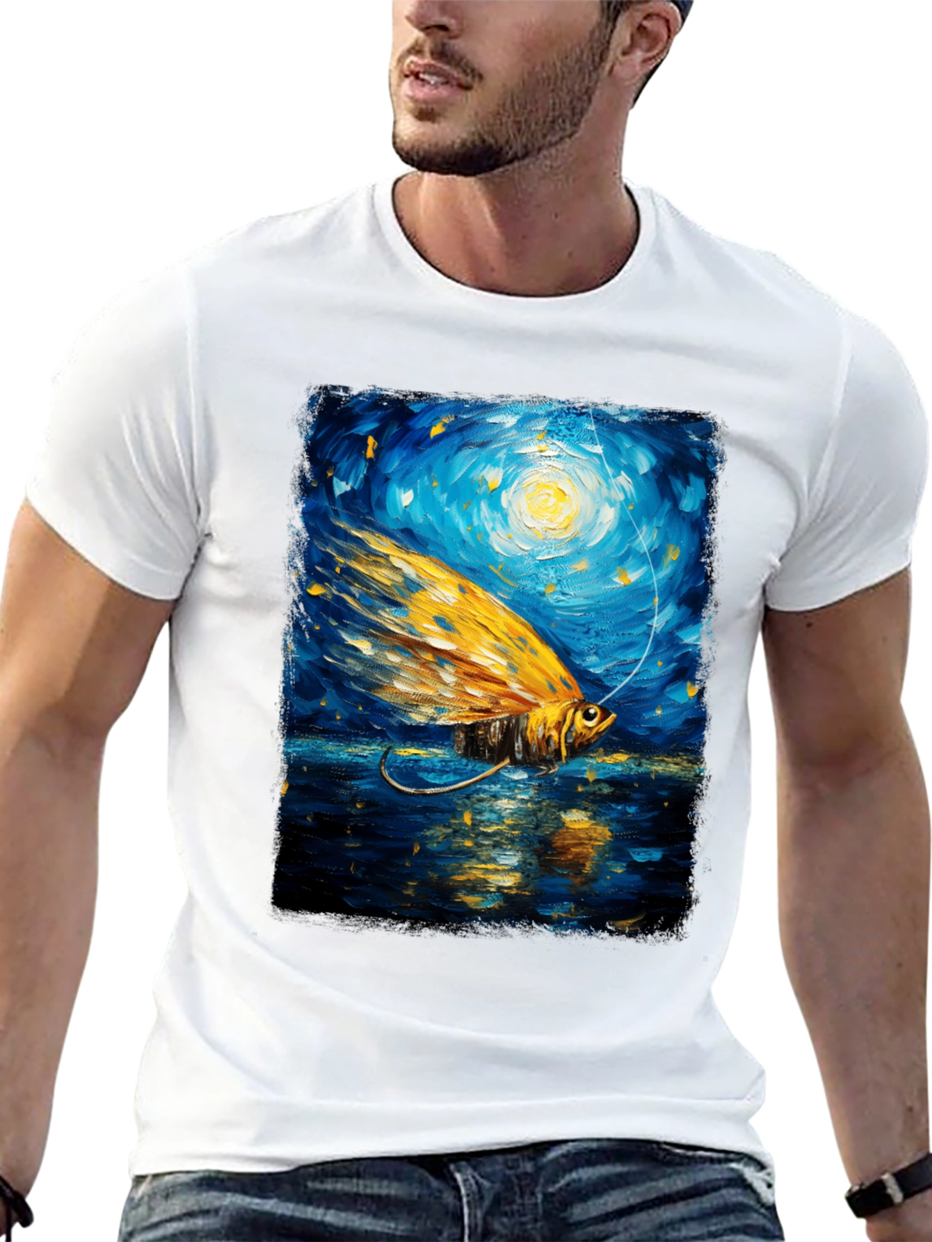 Artistic Fishing Lure Graphic T-Shirt