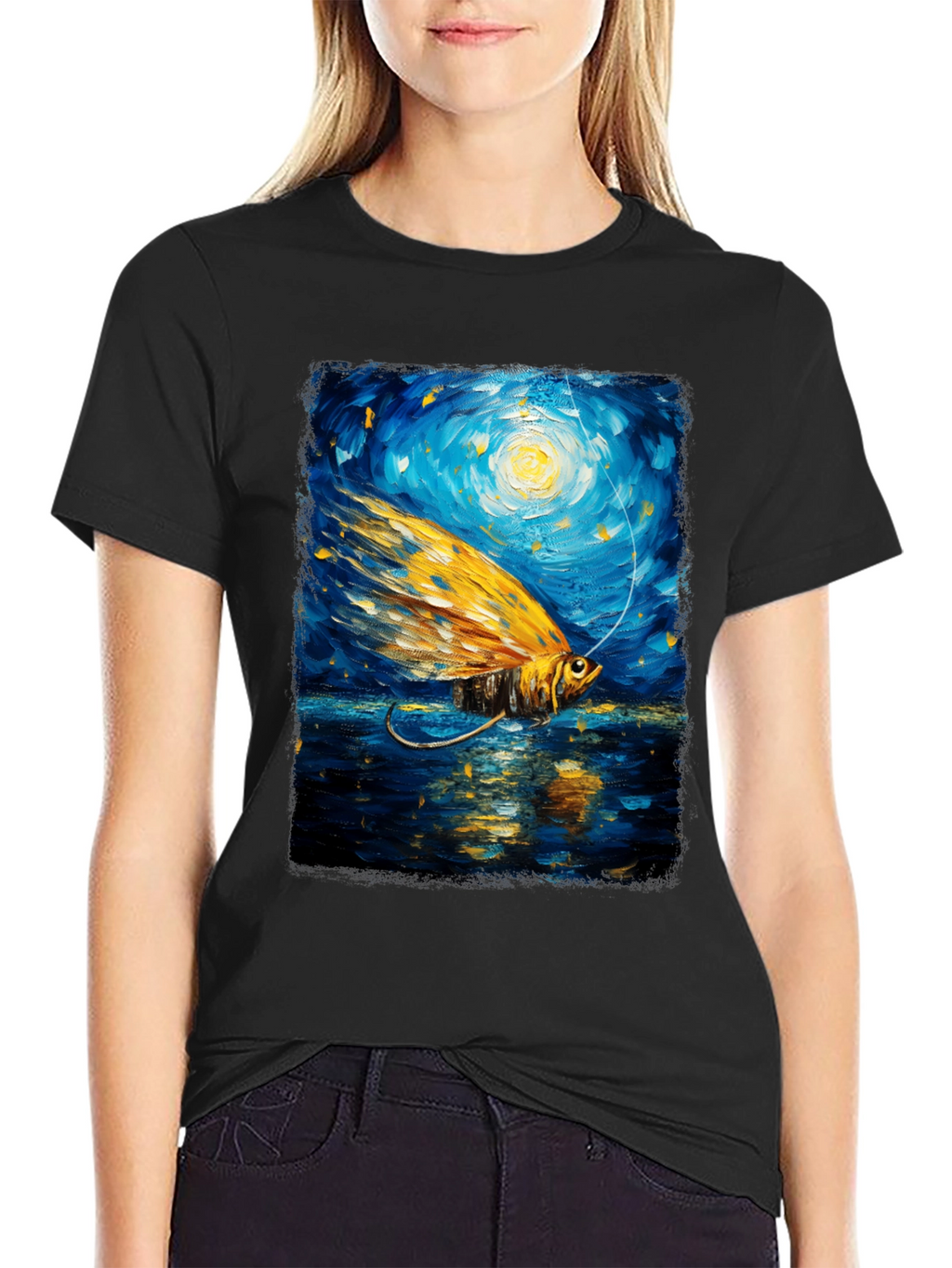Artistic Fishing Lure Graphic T-Shirt