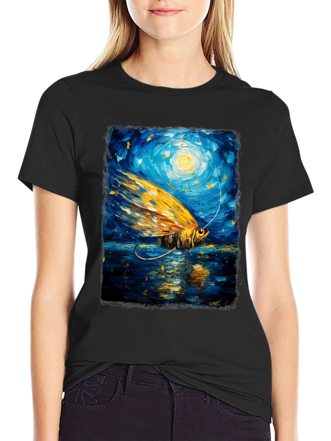 Artistic Fishing Lure Graphic T-Shirt